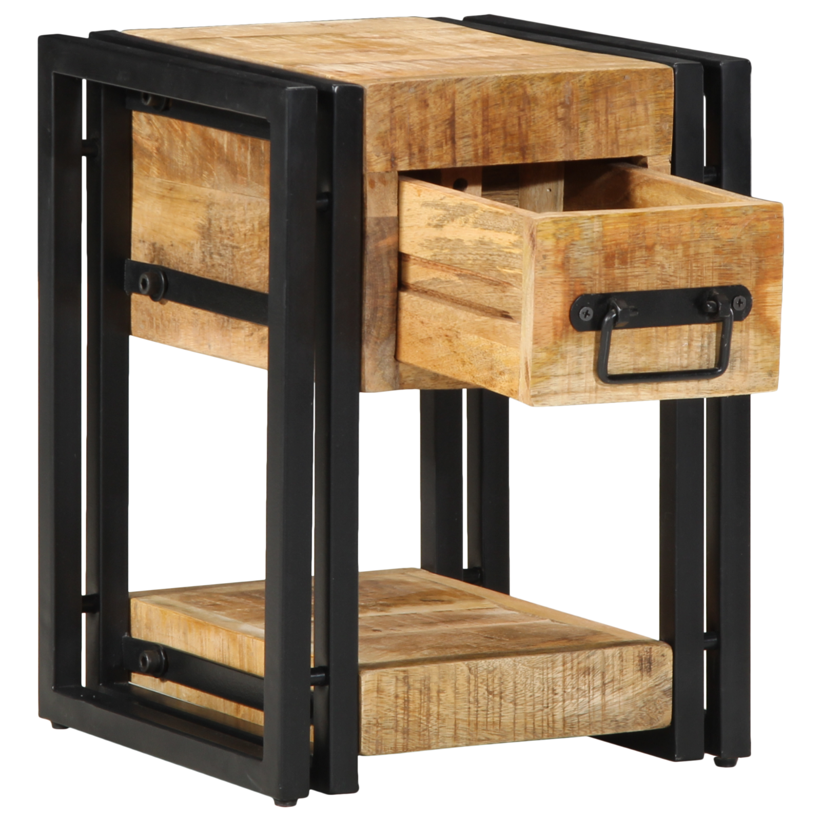 vidaXL Nachtkastjes 2 st 40x40x40 cm massief ruw mangohout