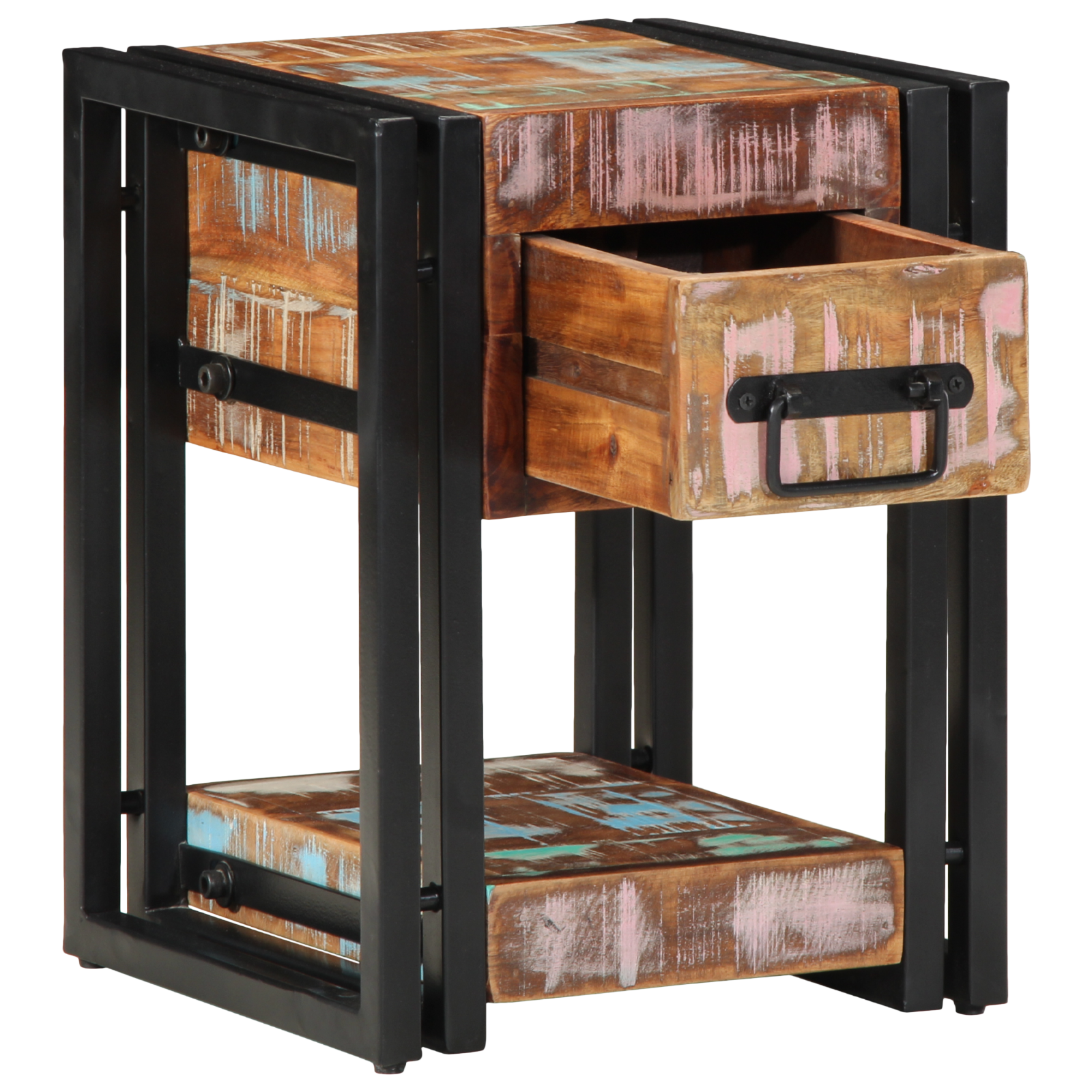 vidaXL Nachtkastjes 2 st 40x40x40 cm massief gerecycled hout