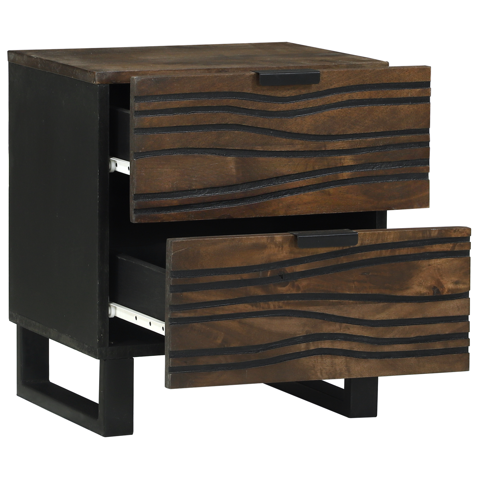 vidaXL Nachtkastjes - 2 Stuks, 40x33.5x46 cm, Gemaakt van Massief Mangohout