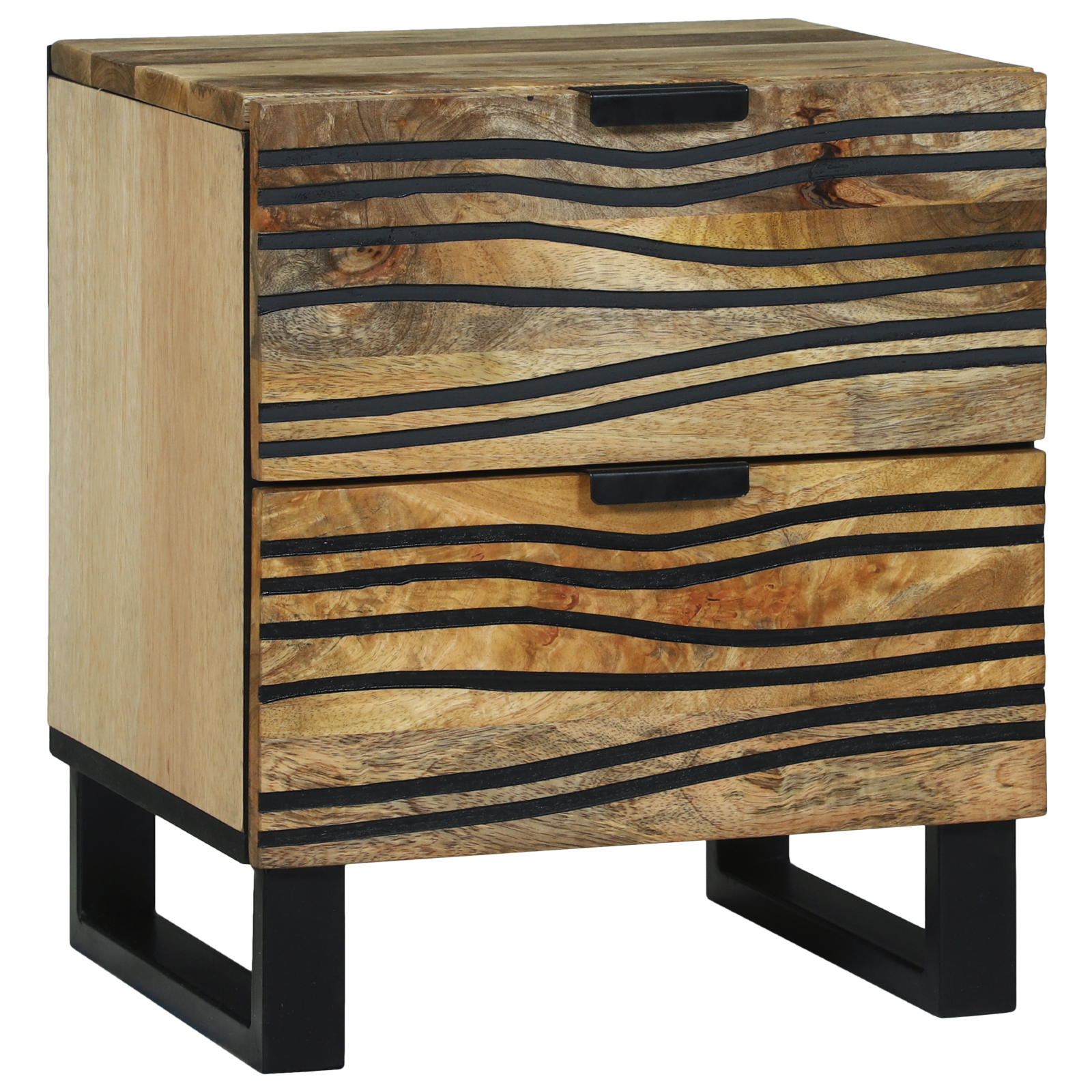 vidaXL Nachtkastjes - 2 stuks, 40x33.5x46 cm, Massief Mango Hout en Geengineerd Hout