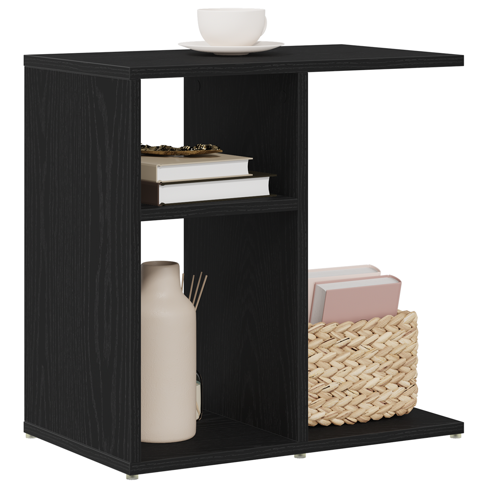 vidaXL Bijzettafel Zwart Eiken 50x30x50 cm Samengesteld Hout