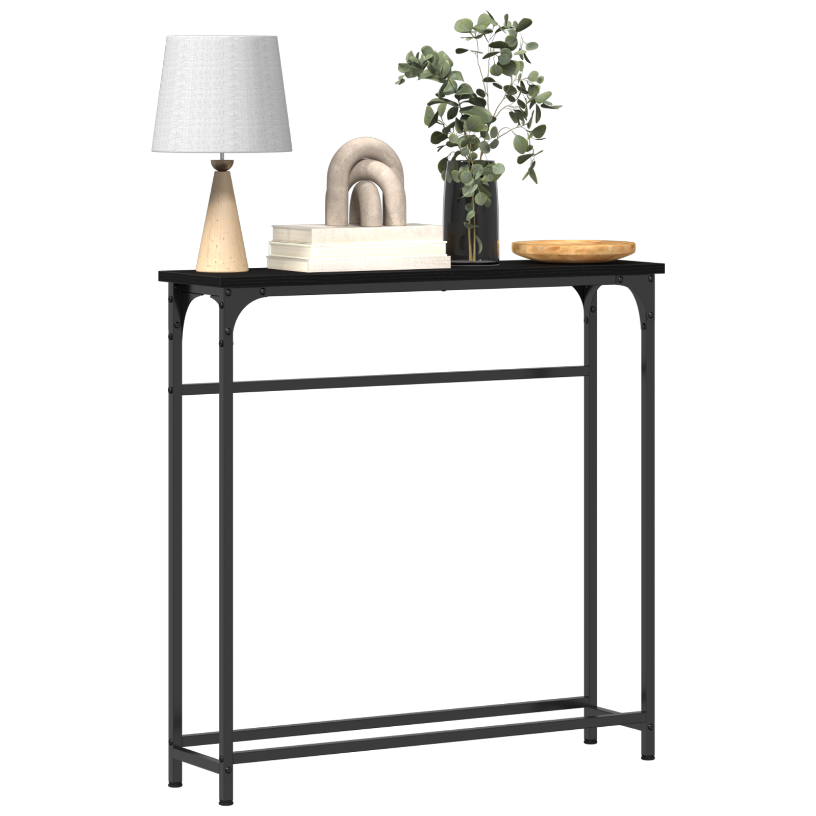vidaXL Wandtafel 75x19,5x75 cm bewerkt hout zwart eikenkleurig