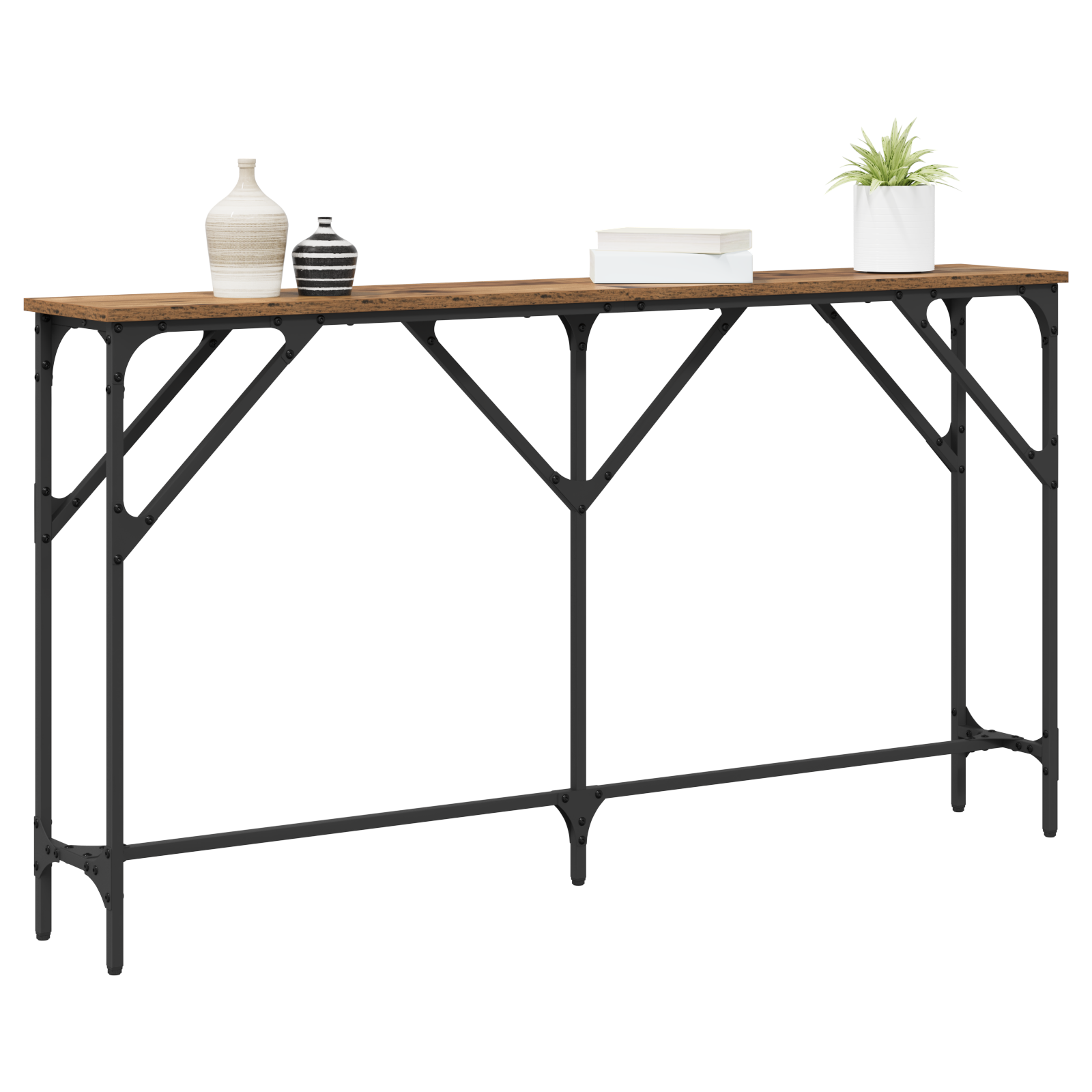 vidaXL Console Tafel Oude Hout 140x23x75 cm Geengineerd Hout