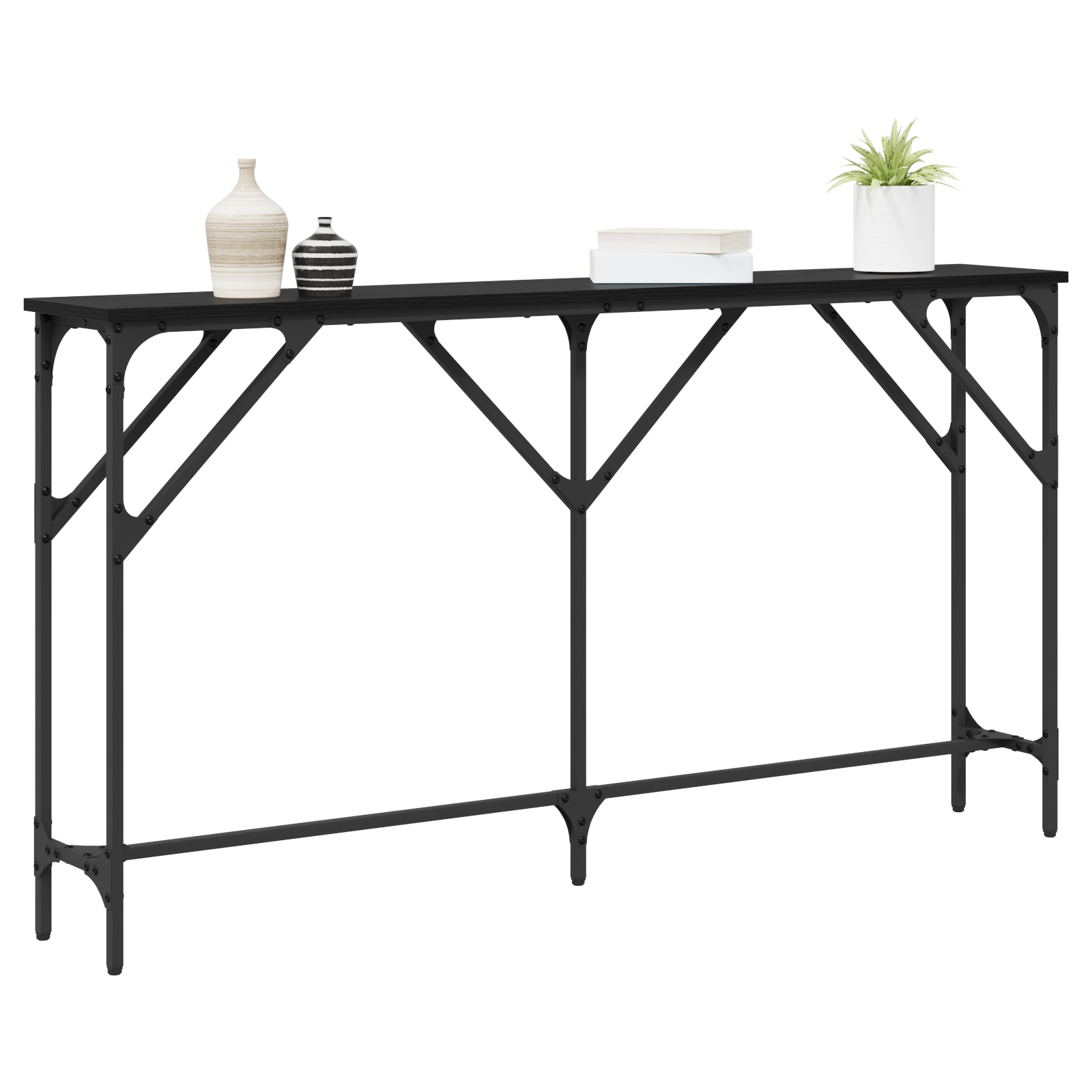 vidaXL Consol Tafel zwarte eiken 140x23x75 cm Geengineerd hout