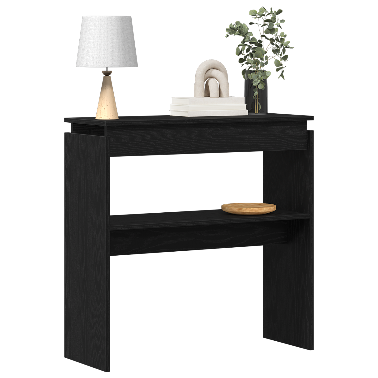 vidaXL Console Tafel Zwart Eiken 80x30x80 cm Gemaakt van Hout