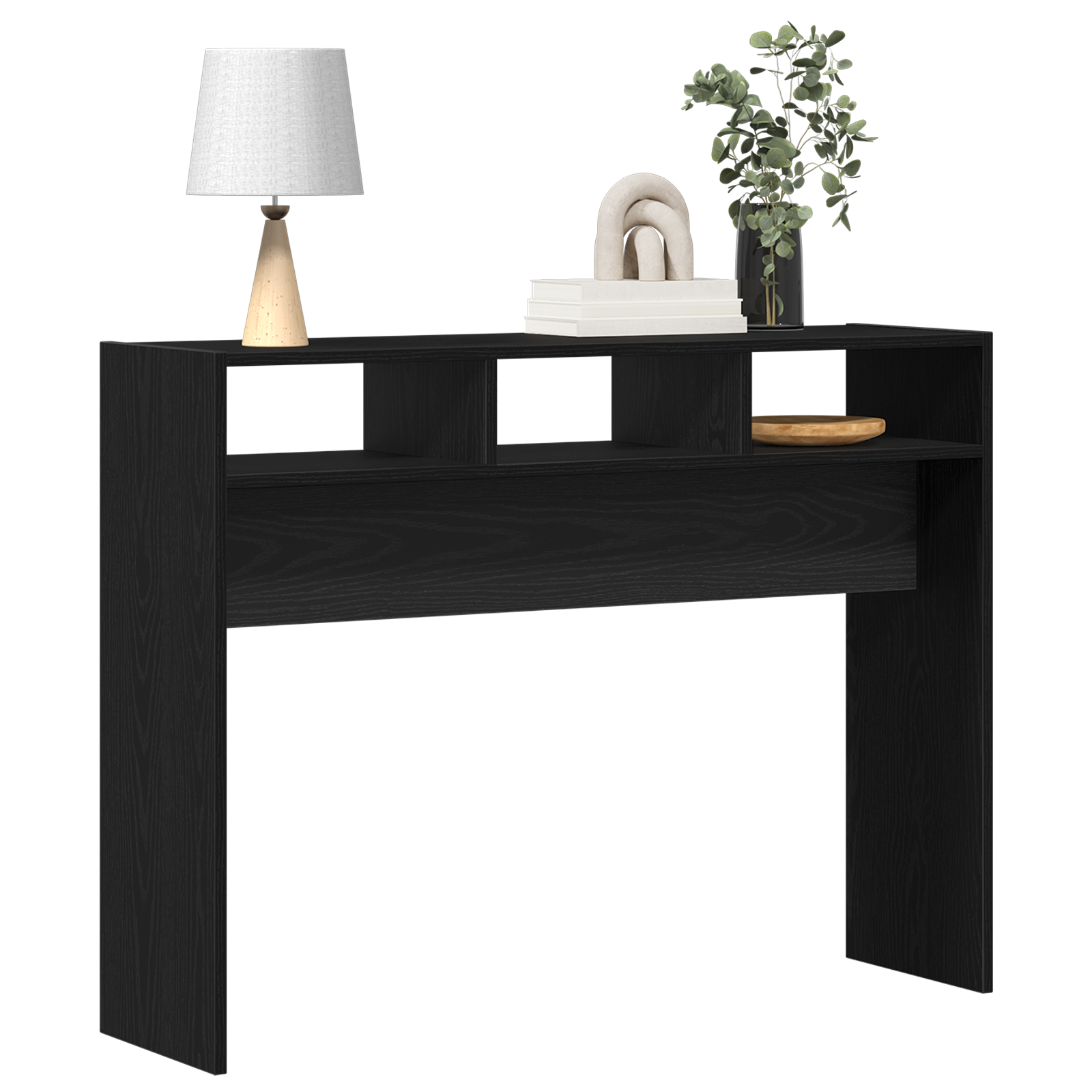 vidaXL Consoletafel Zwart Eiken 105x30x80 cm Geengineerd Hout