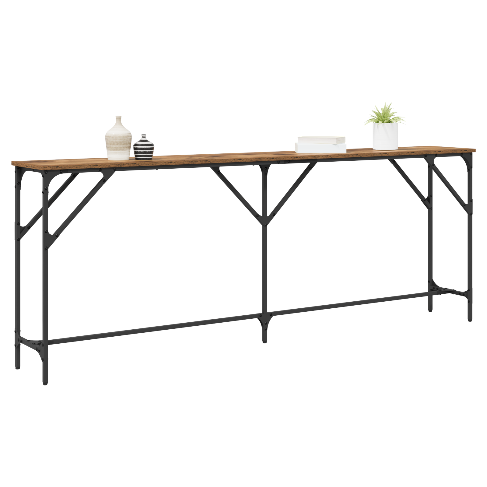 vidaXL Console Tafel Oude Hout 200x29x75 cm Geengineerd Hout.