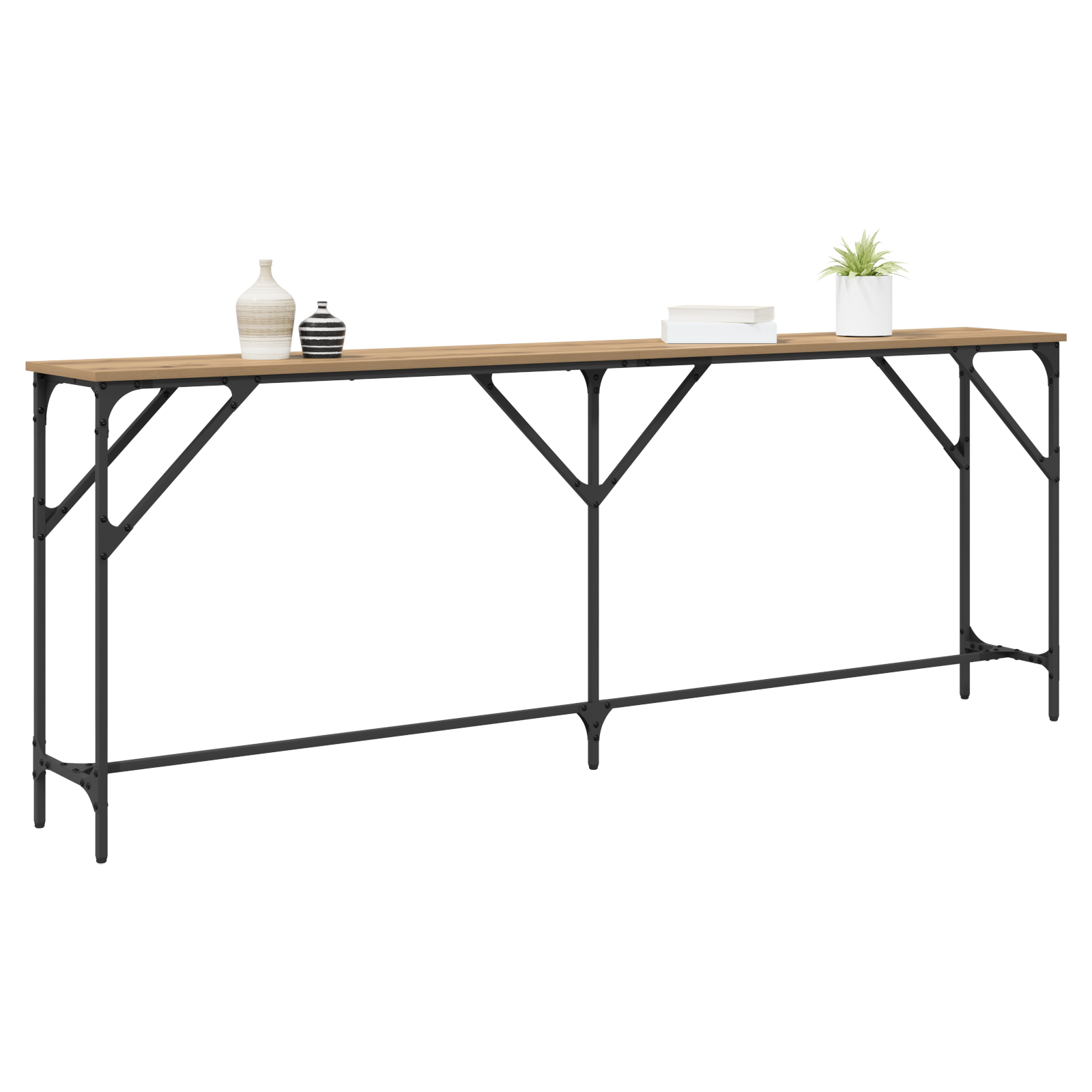 vidaXL Console Tafel Artisan Eiken 200x29x75 cm Geengineerd Hout