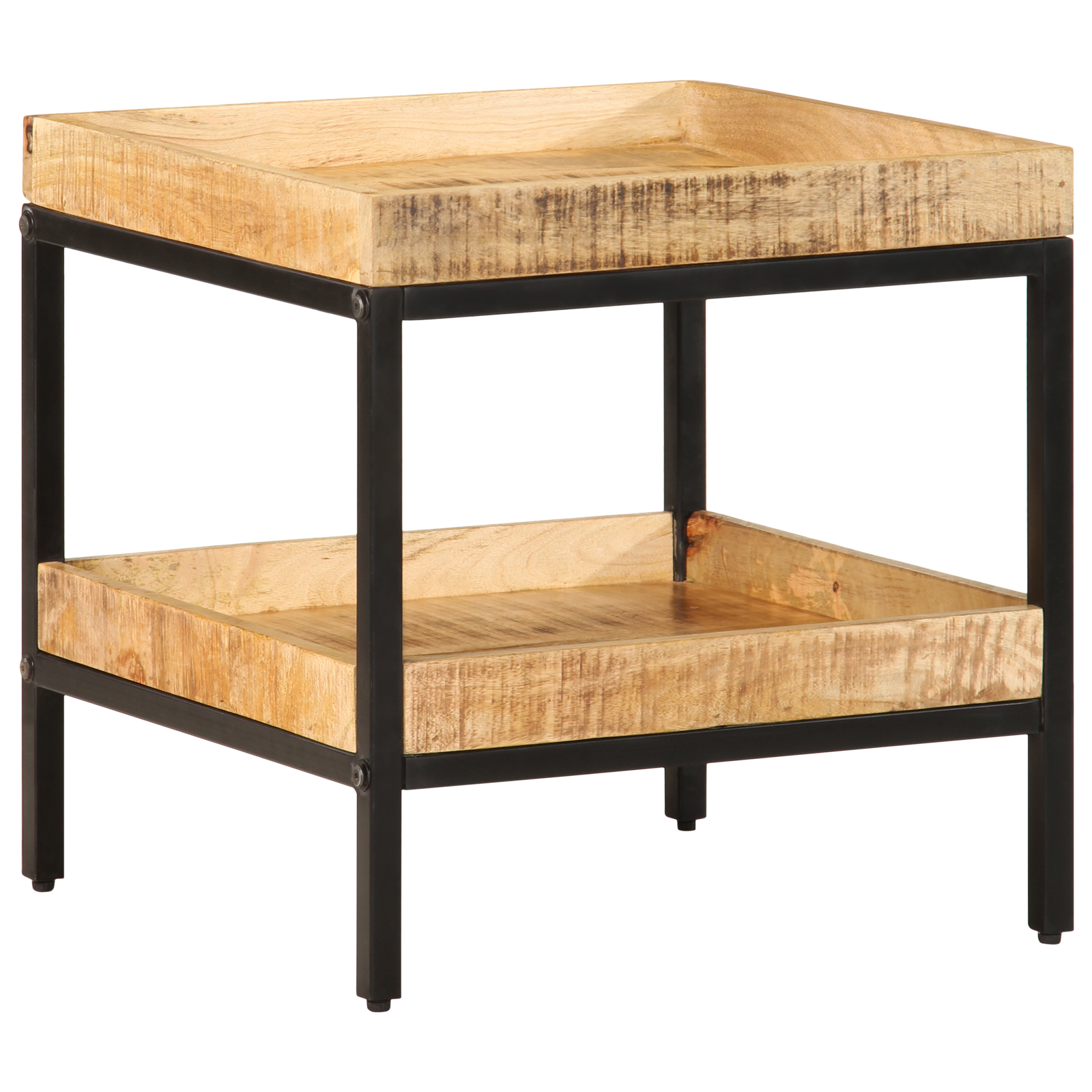 vidaXL Bijzettafel 45x45x45 cm Massief Hout Ruw Mango