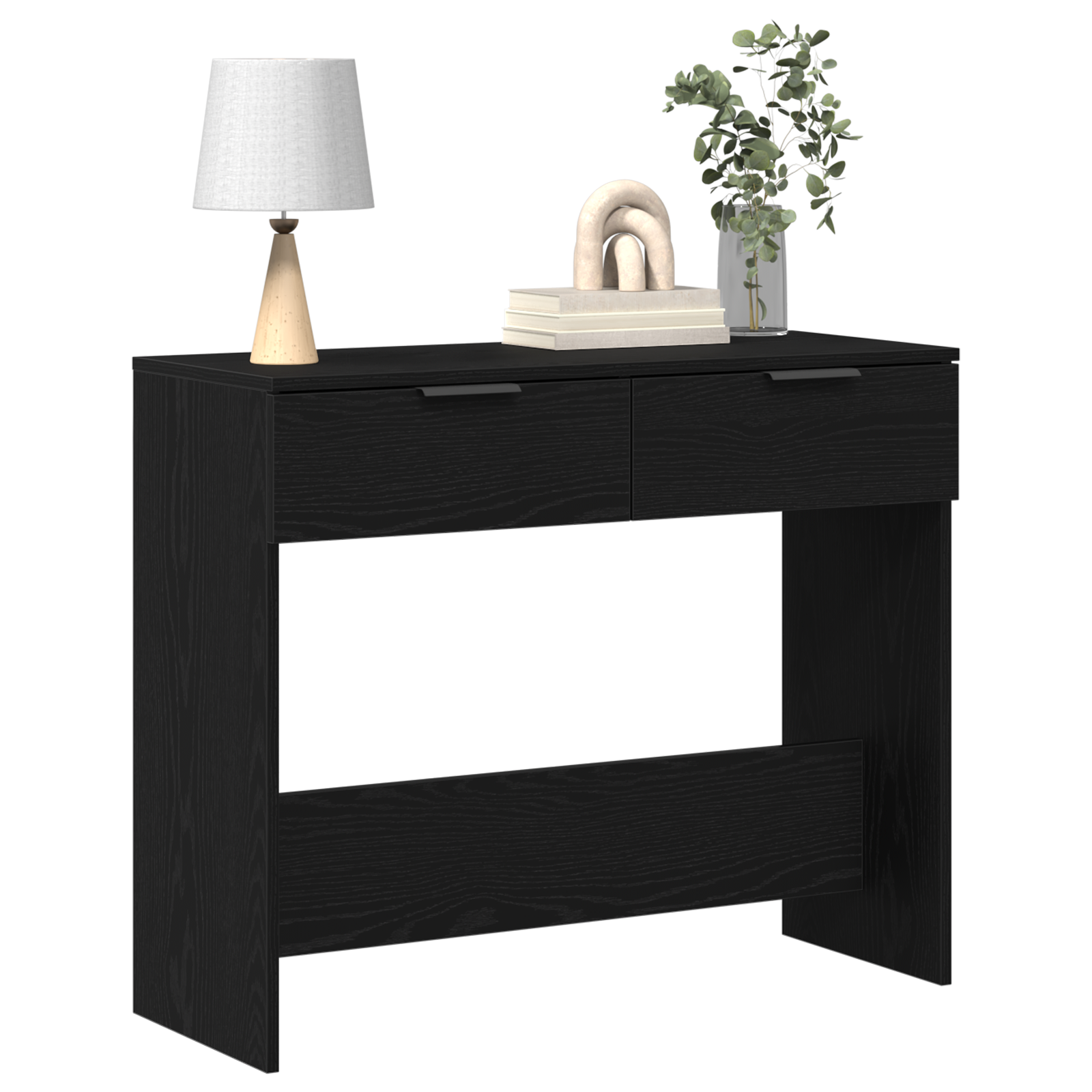 vidaXL Wandtafel 90x36x75 cm bewerkt hout zwart eikenkleurig