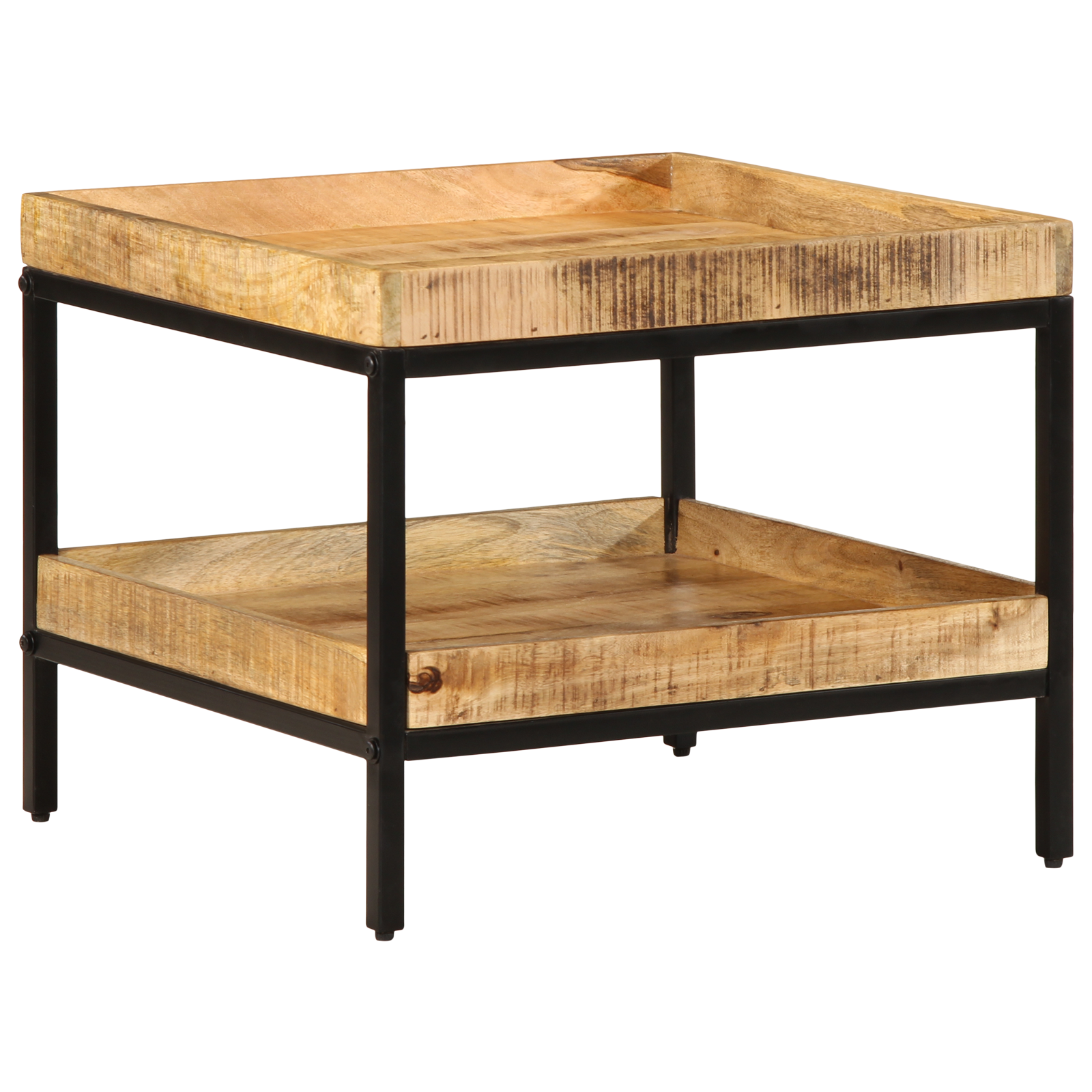 vidaXL Bijzettafel 55x55x45 cm Massief Hout Ruw Mango