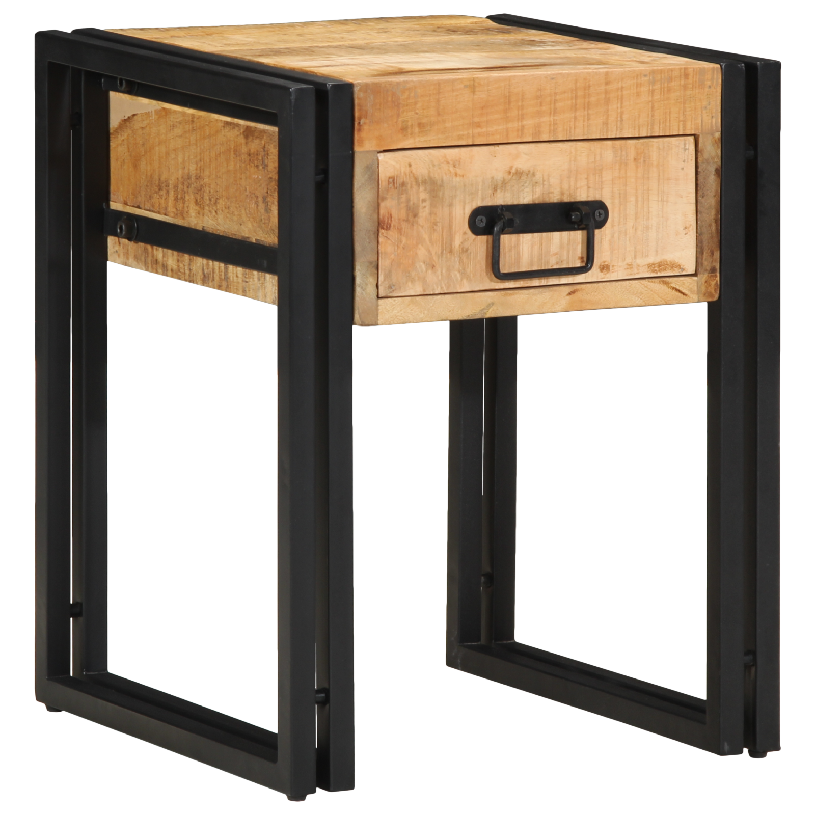 vidaXL Bijzettafel 40x40x50 cm massief ruw mangohout