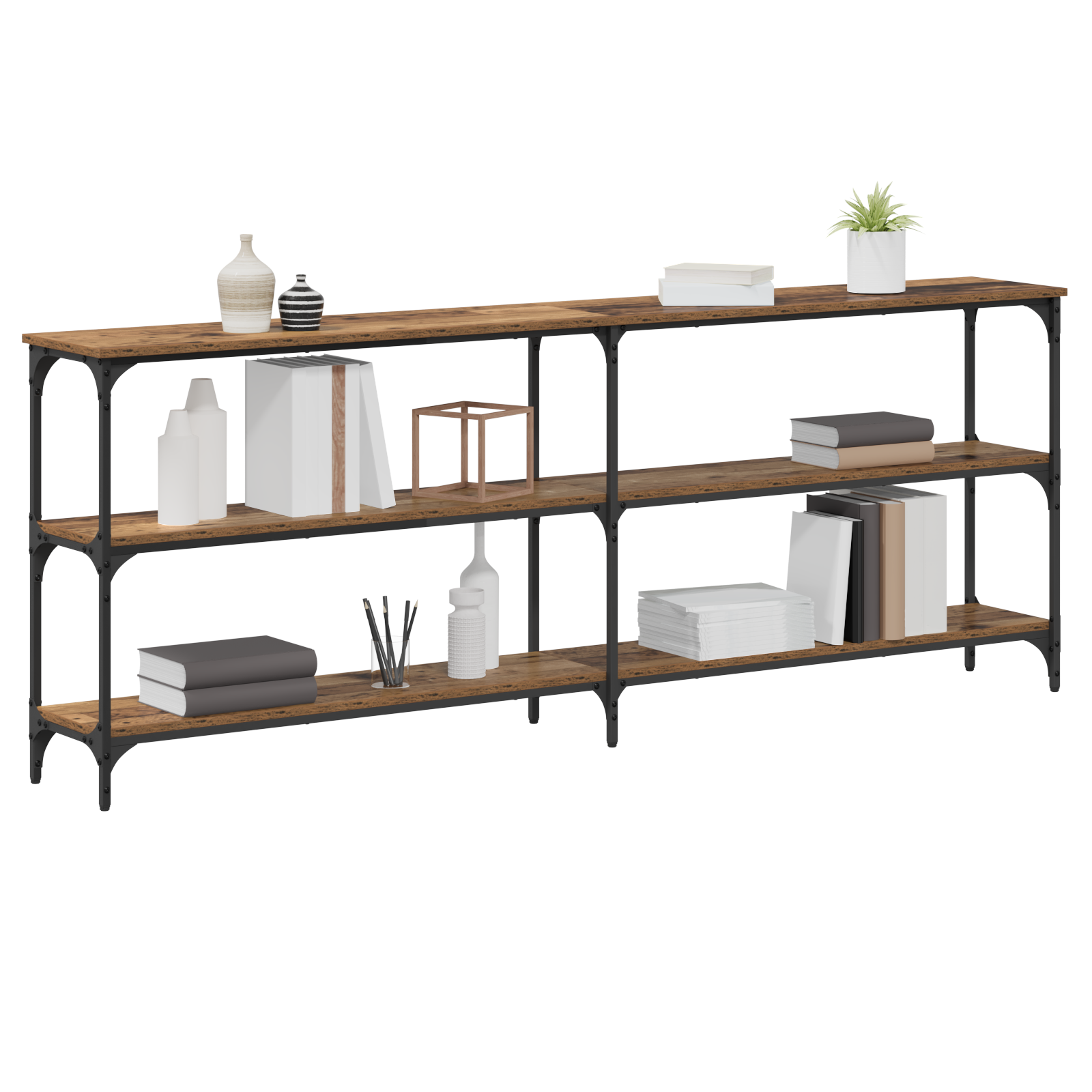 vidaXL Console Tafel Oude Hout 200x29x75 cm Geengineerd Hout