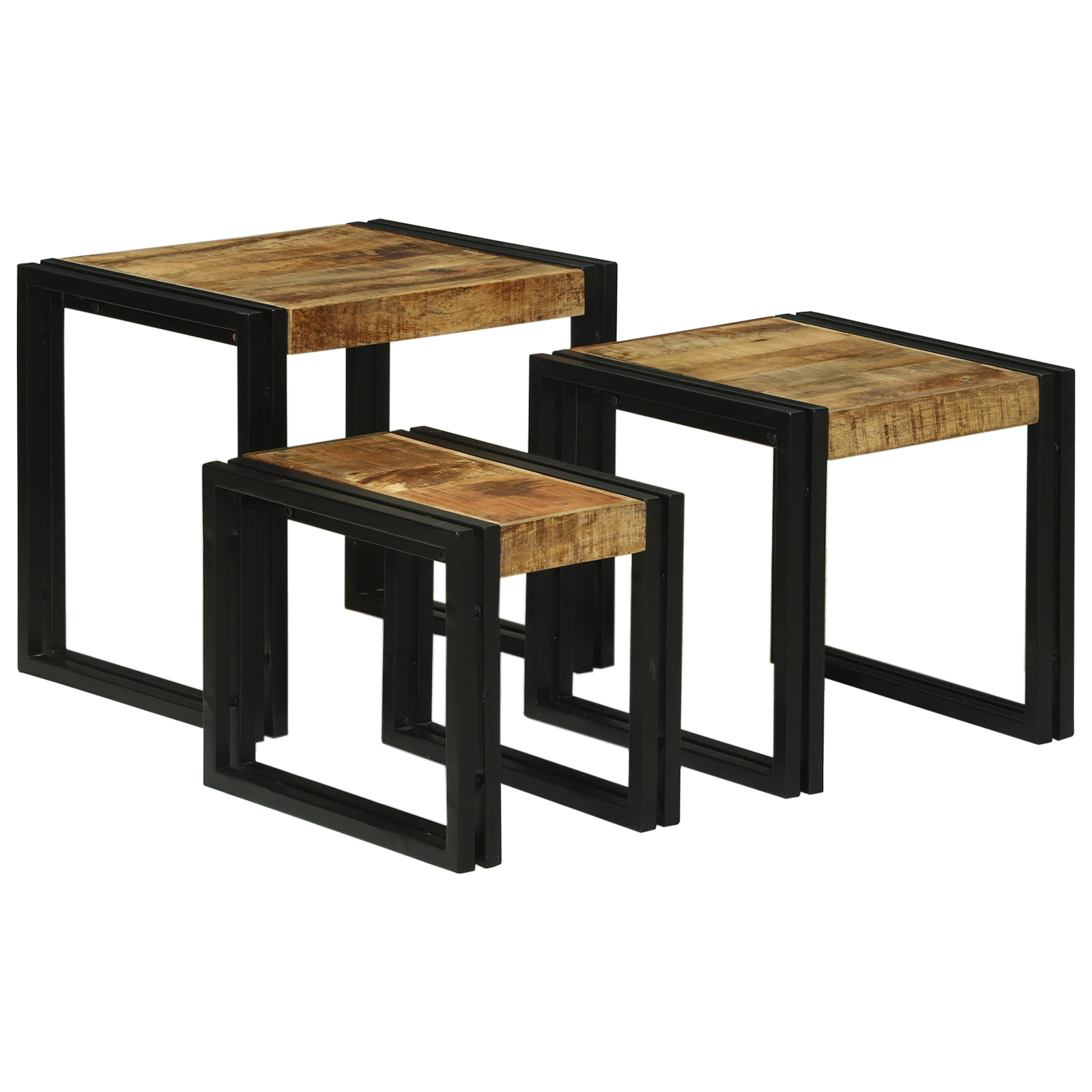 vidaXL Nesting Tafels - 3 Stuks van Massief Mango Hout