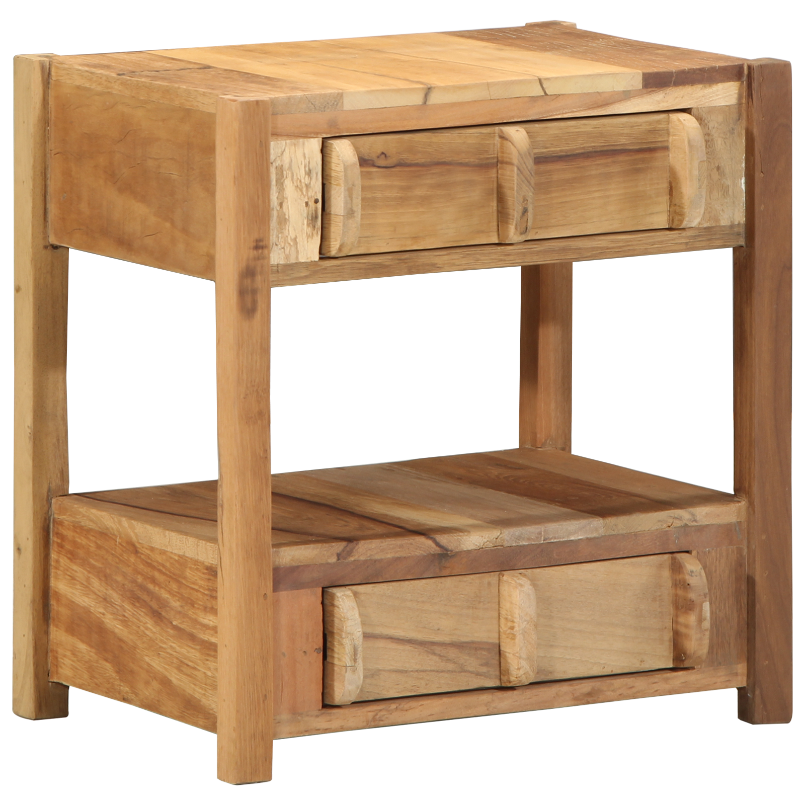 vidaXL Bijzettafel 43x32x46 cm massief gerecycled hout