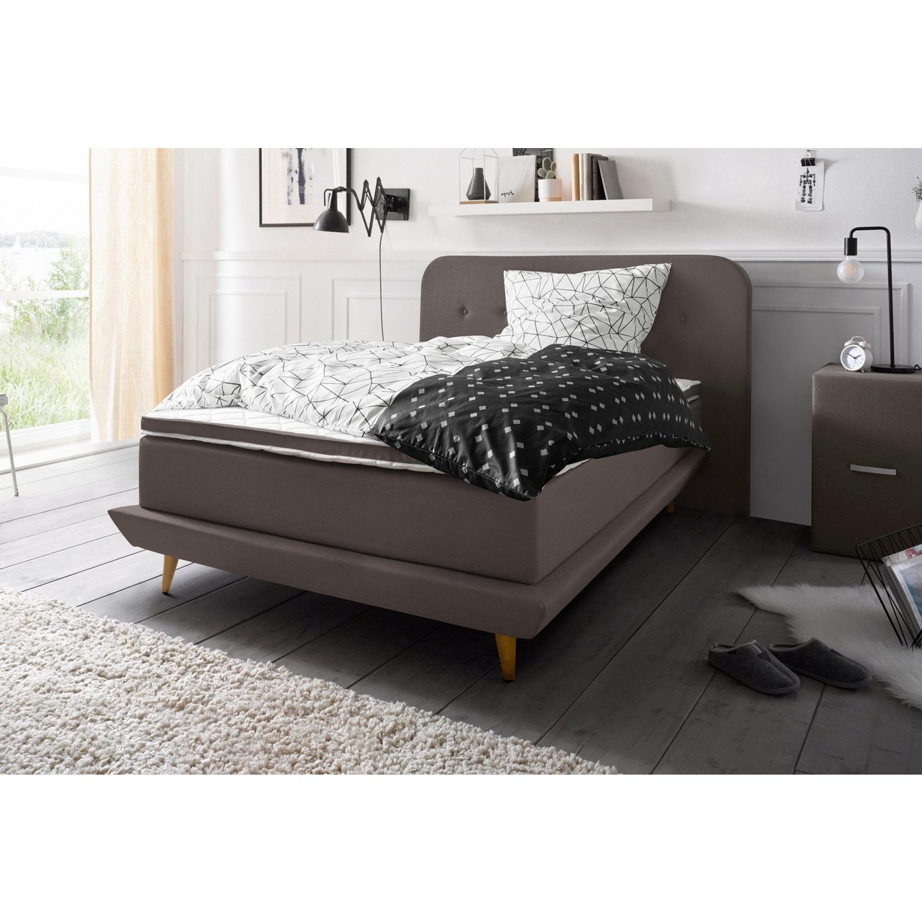 Andas Boxspring Premium Stiksels met capitonnage, incl. topmatras