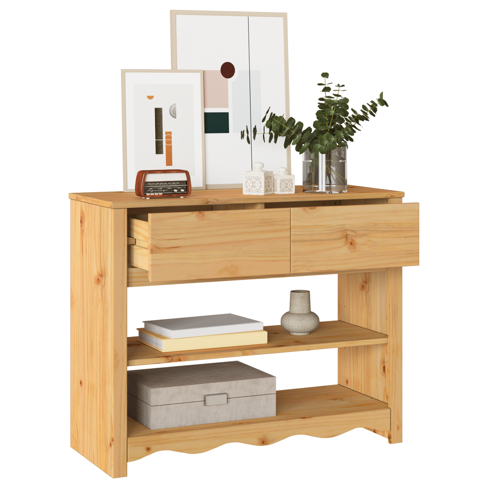 vidaXL Wandtafel DRAMMEN 89,5x37x73 cm massief grenenhout