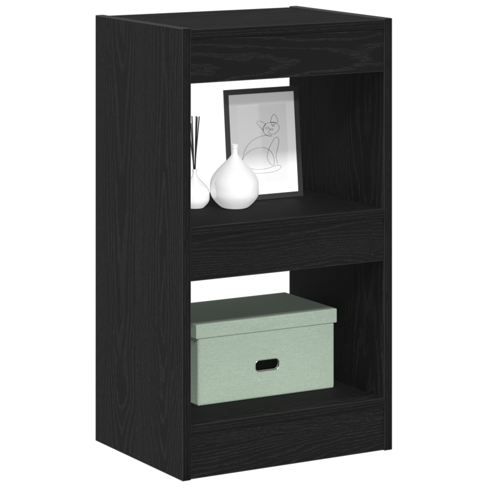 vidaXL Boekenkast/kamerverdeler 40x30x71,5 cm zwart eikenkleurig