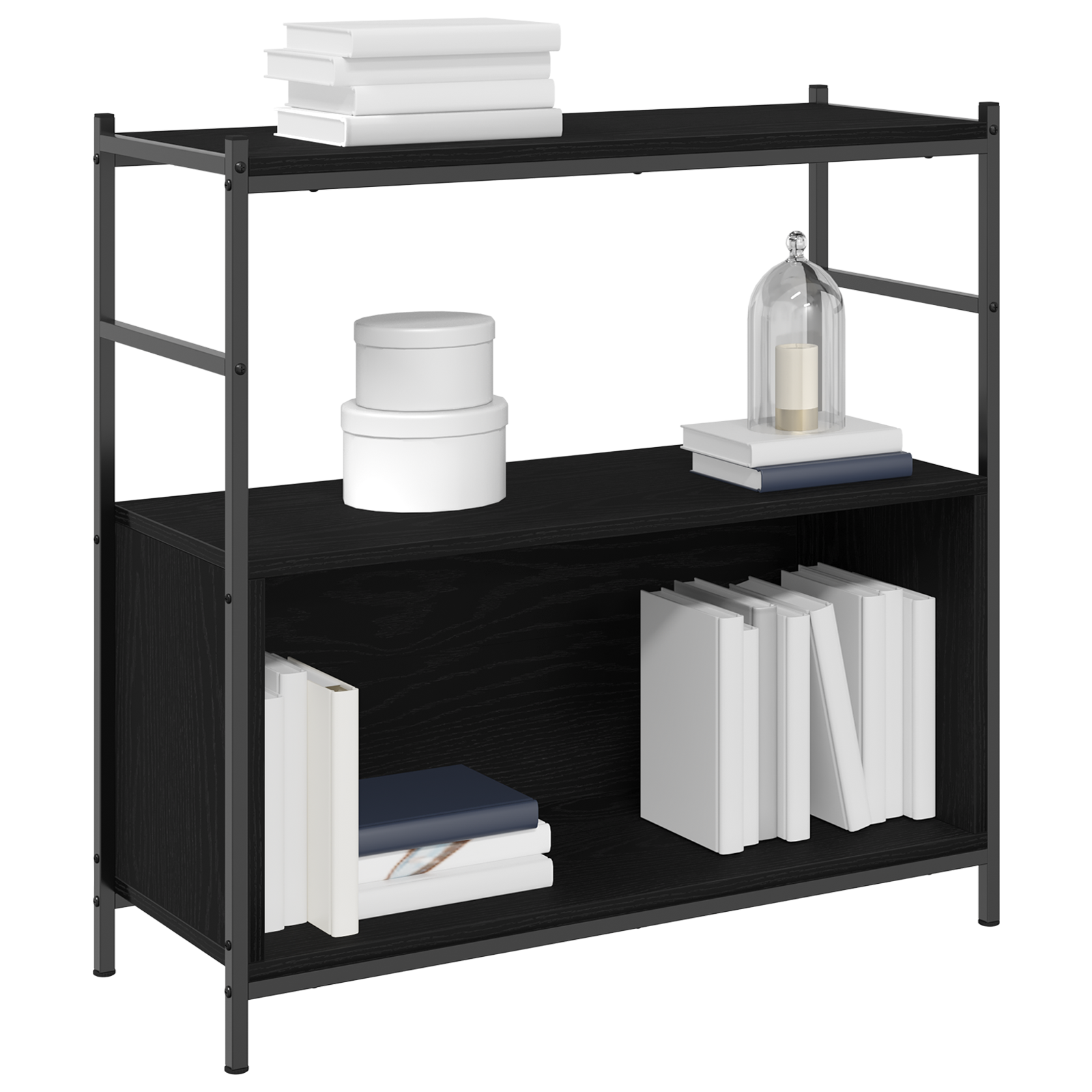 vidaXL Boekenkast 80x30x78,5 cm bewerkt hout zwart eikenkleurig