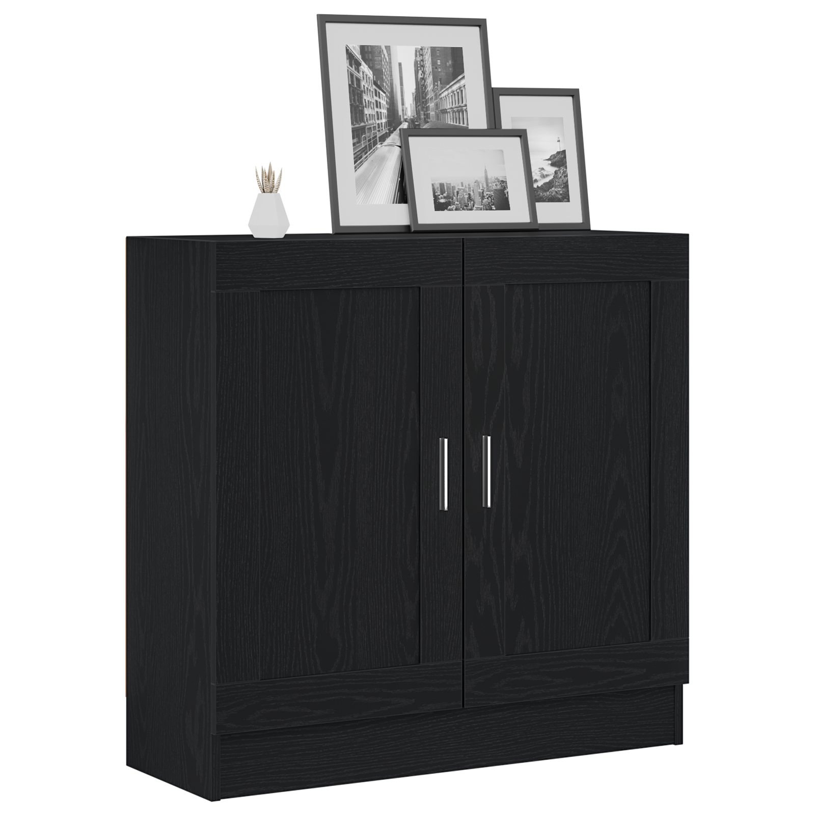 vidaXL Boekenkast Zwart Eiken 82,5x30,5x80 cm Geprocessed Hout