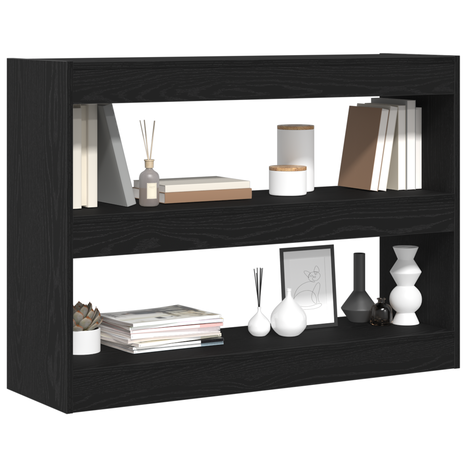 vidaXL Boekenkast/kamerverdeler 100x30x72 cm bewerkt hout zwart eiken