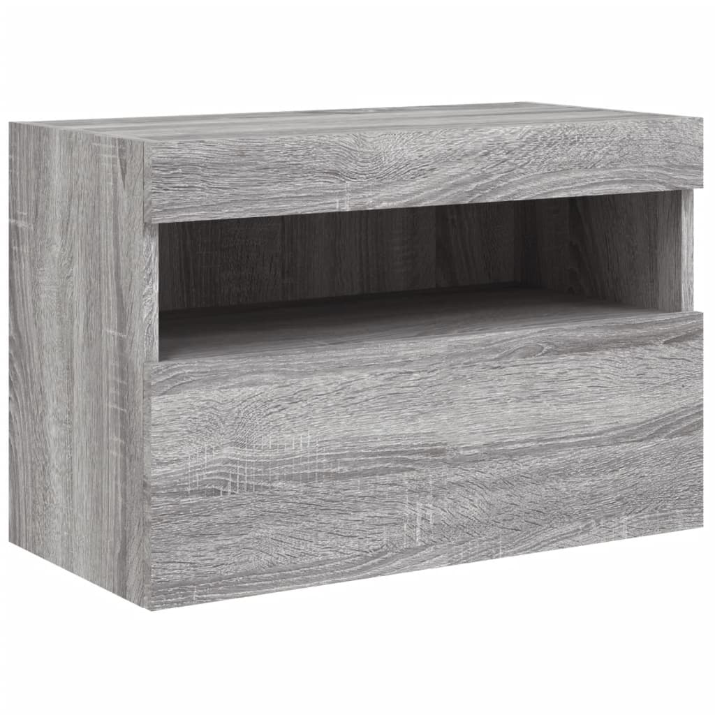 vidaXL Tv-wandmeubel met LED-verlichting 60x30x40 cm grijs sonoma