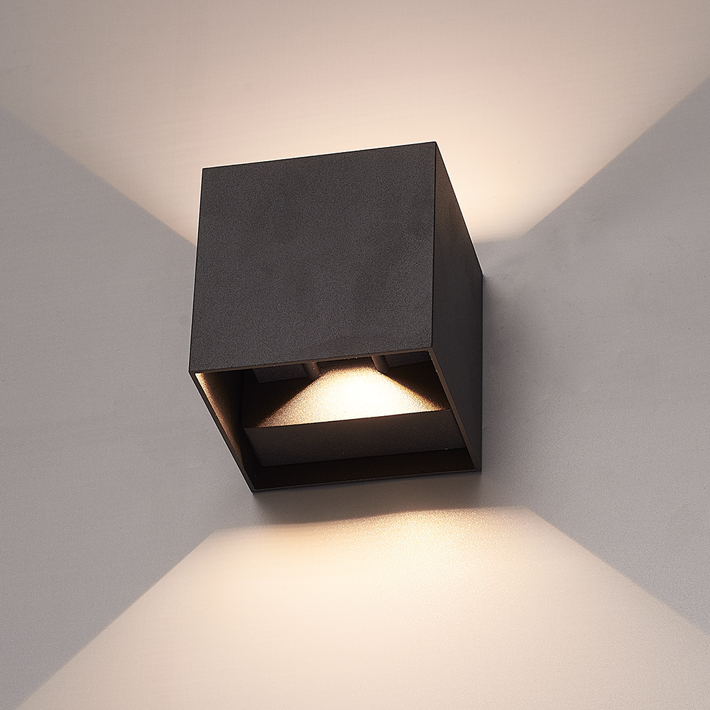 HOFTRONIC™ Set van 3 Dimbare LED Wandlamp Kansas zwart 7 Watt 3000K Up & Down light IP65