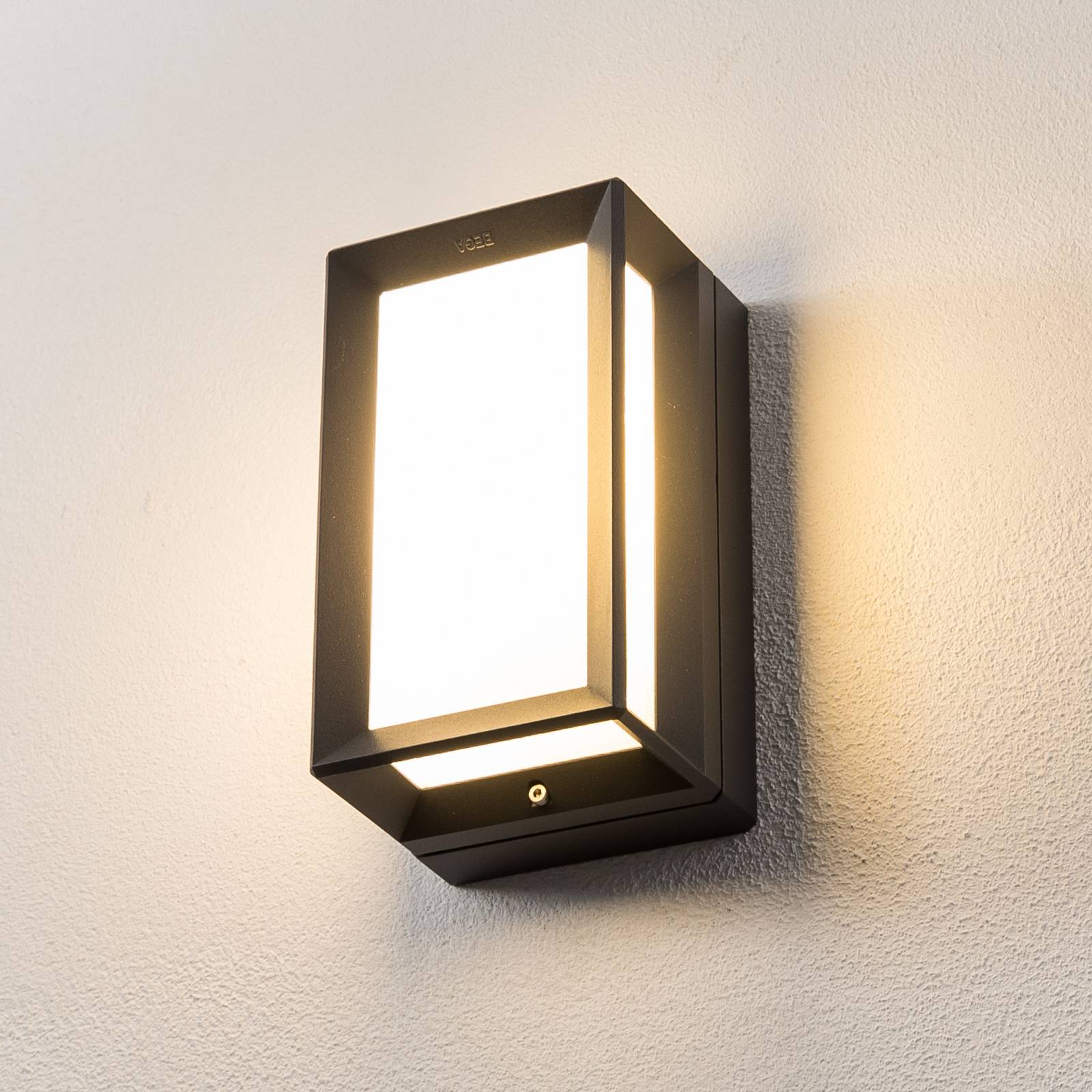 BEGA buitenwandlamp 22733 E27, grafiet, gegoten aluminium, glas