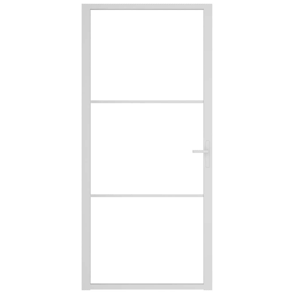 vidaXL Binnendeur 93x201,5 cm ESG-glas en aluminium wit