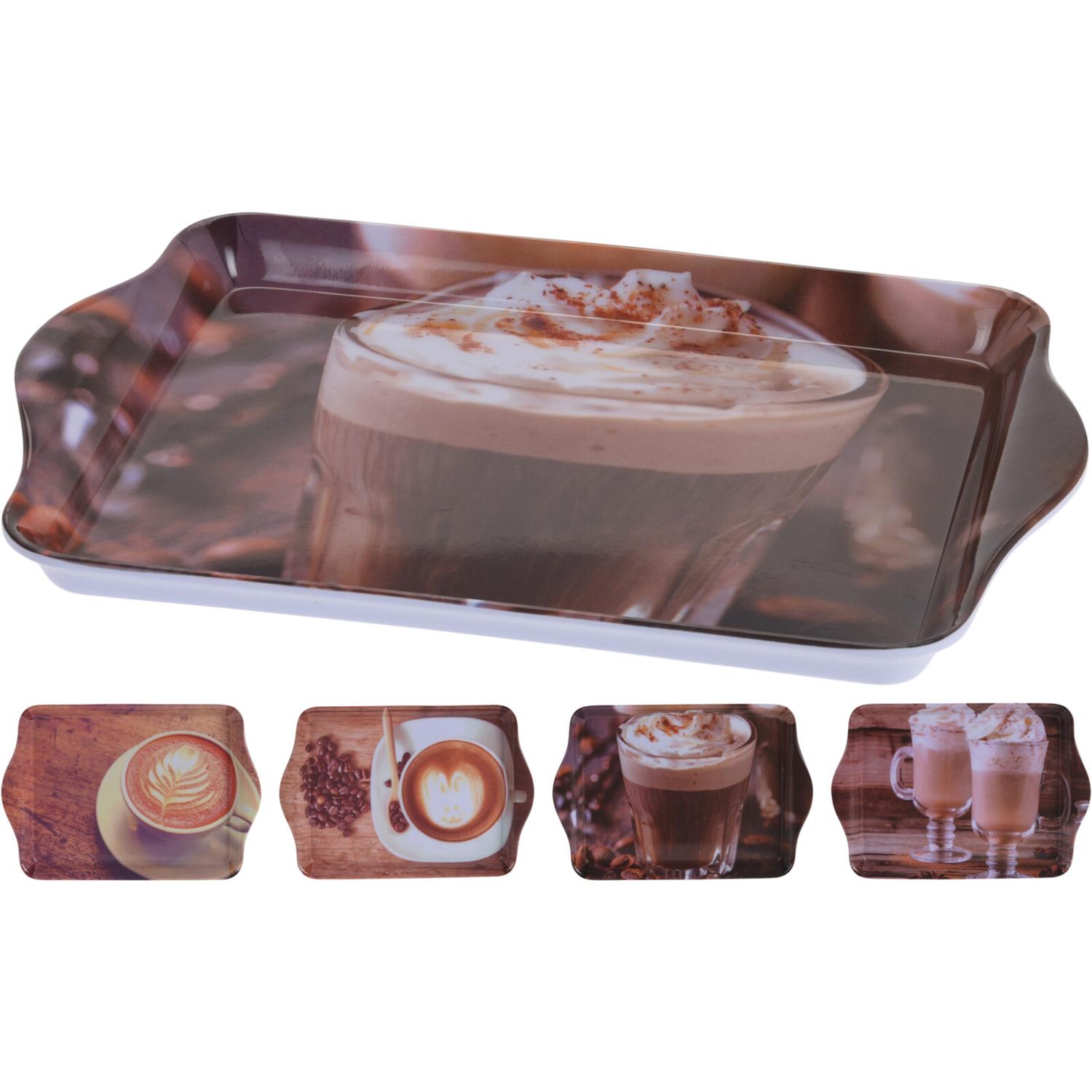 Excellent Houseware Dienblad koffie dessin melamine 21x14cm