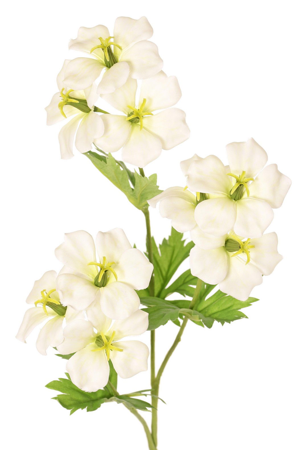 Driesprong collection Geranium ooievaarsbek wit/geel kunstbloem zijde nepbloem - 