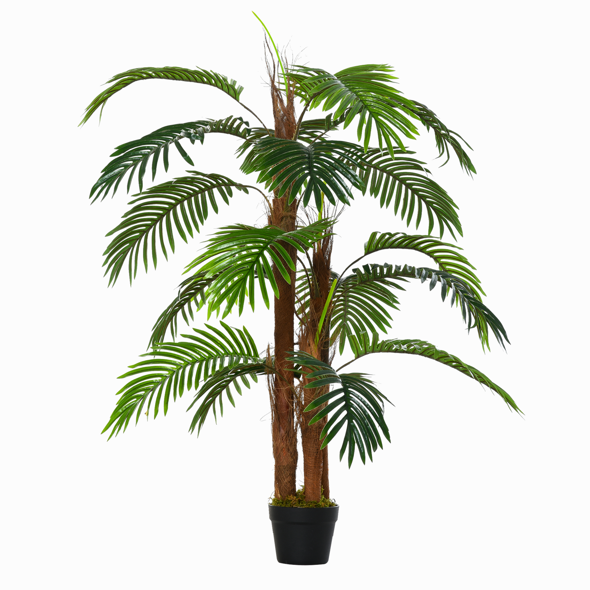 Outsunny kunstpalm, realistische uitstraling, onderhoudsvrij, perfect voor binnen en buiten, 120 cm, groen | Aosom.nl