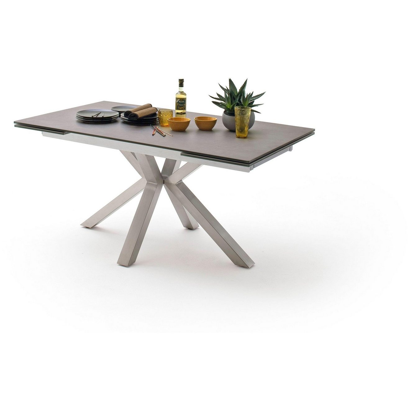 MCA furniture Eettafel Nagano Eettafel glas-keramiek met uittrekbaar deel aan de kopse kant