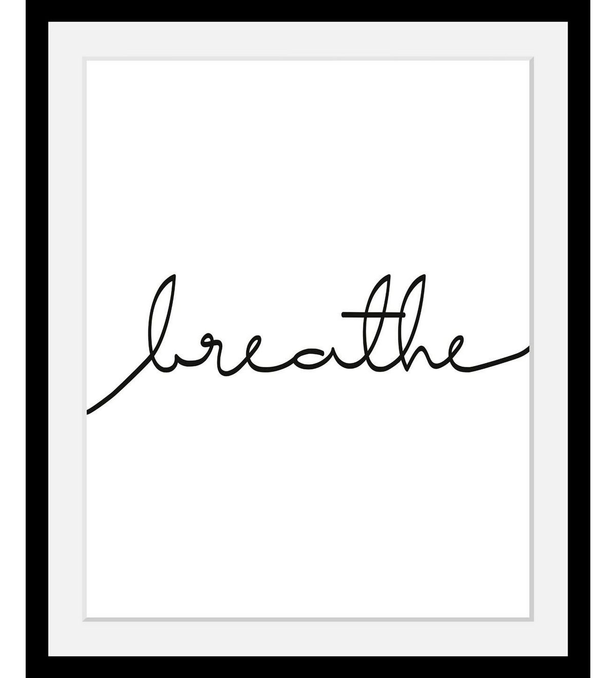 Queence Wanddecoratie Breathe HD premium posterdruk incl. houten lijst