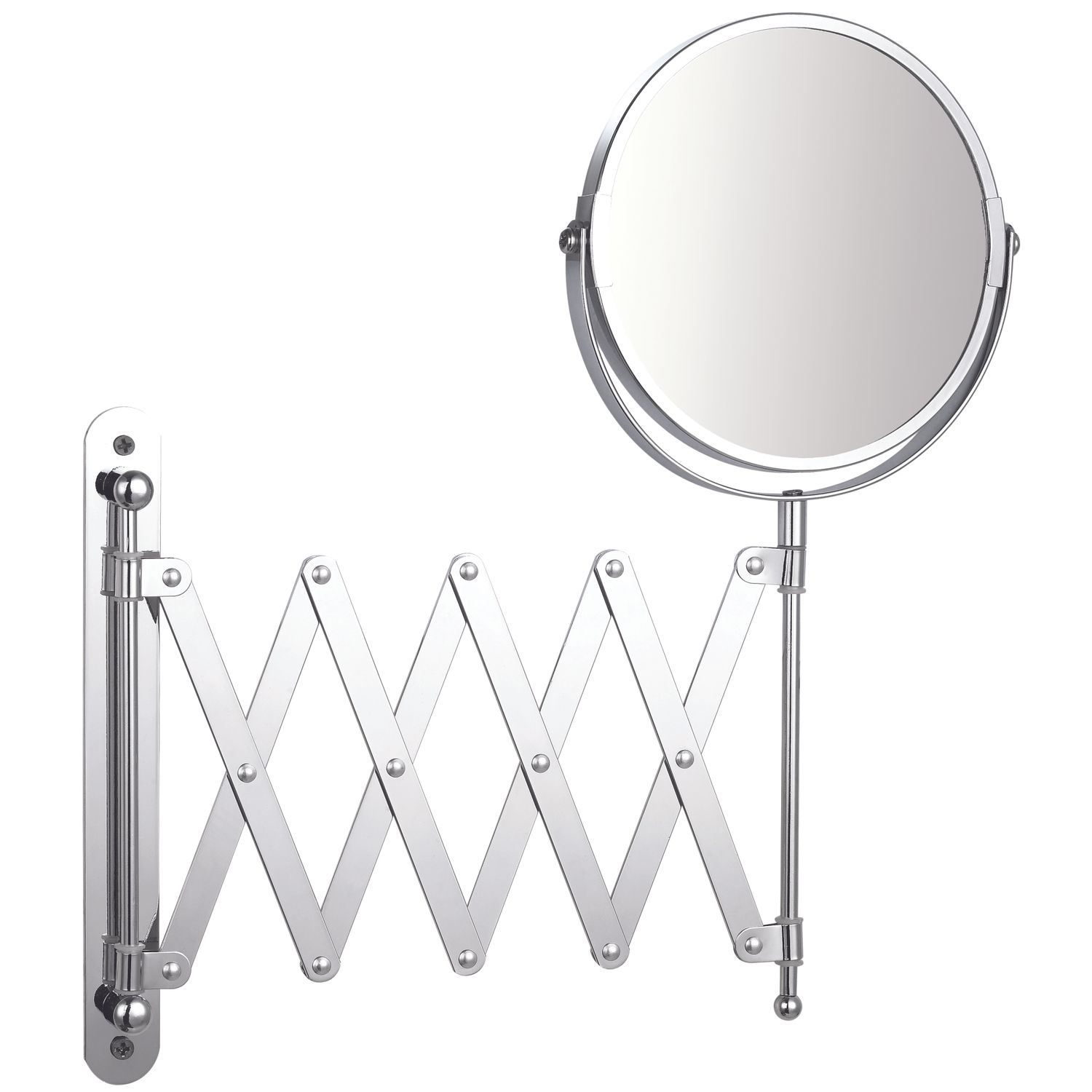 Praxis Make-up Spiegel Rond 3x Vergrotend Met Uittrekbaar Arm Chroom Ø15cm