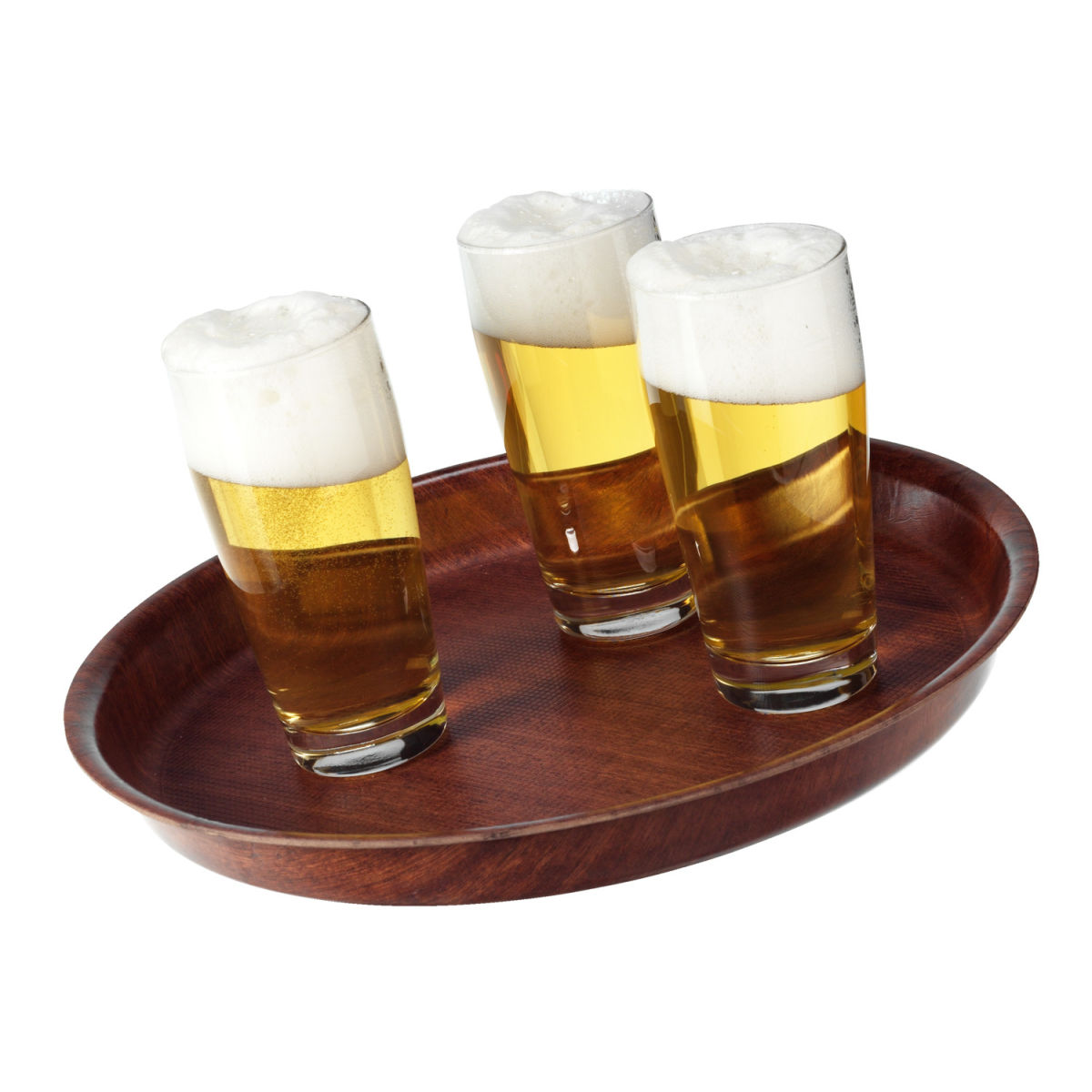 PULSIVA Houten dienblad Tile; 33x3.5 cm (ØxH); bruin; rond