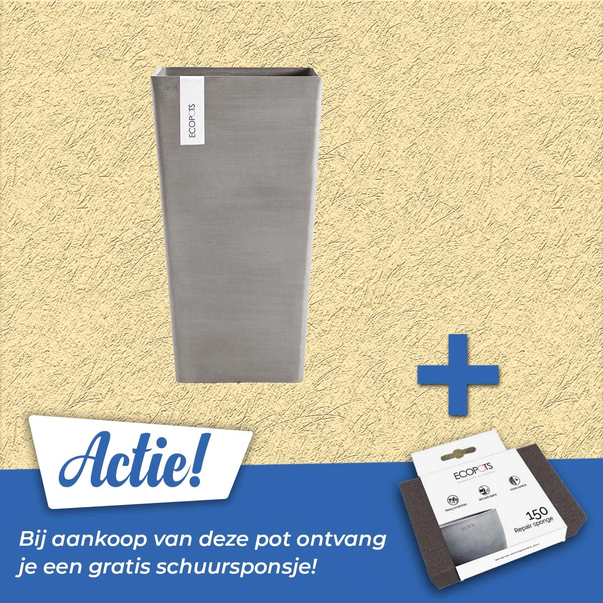Ecopots Pot rotterdam midhigh l56cm taupe