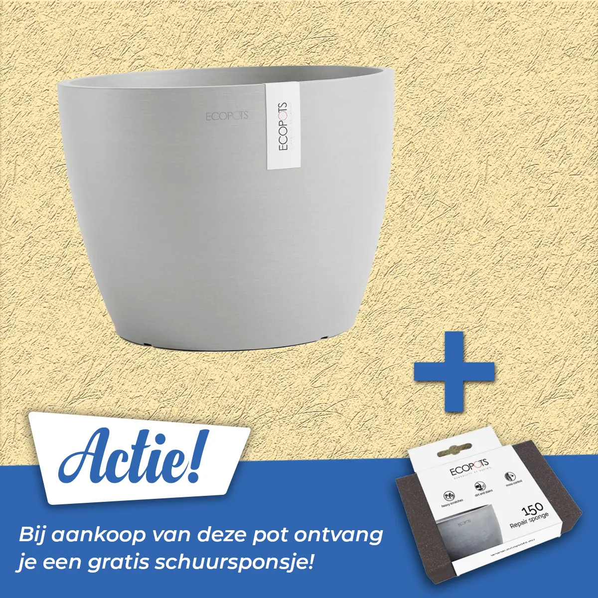 Ecopots Pot stockholm d31cm witgrijs