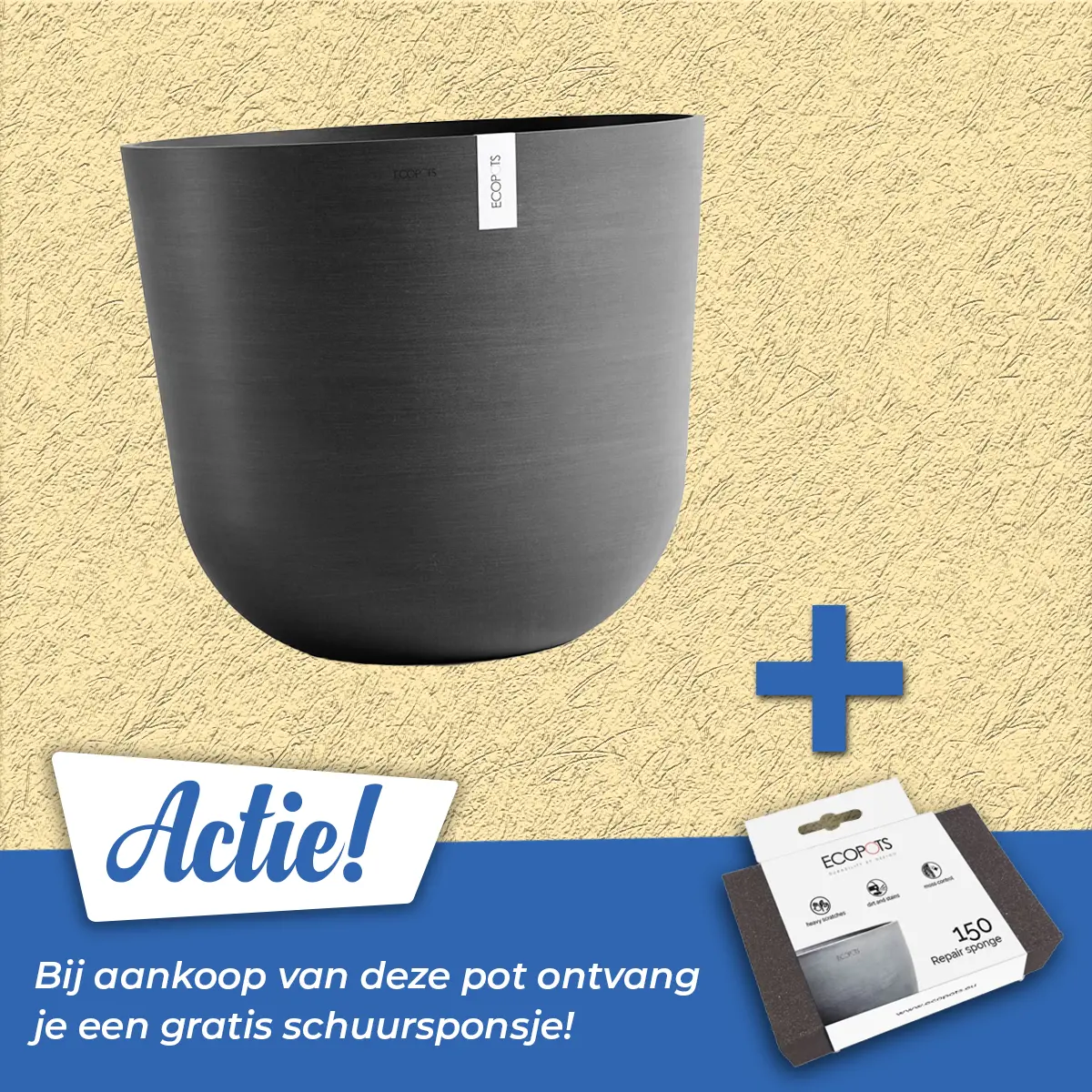 Ecopots Pot oslo d65cm donkergrijs