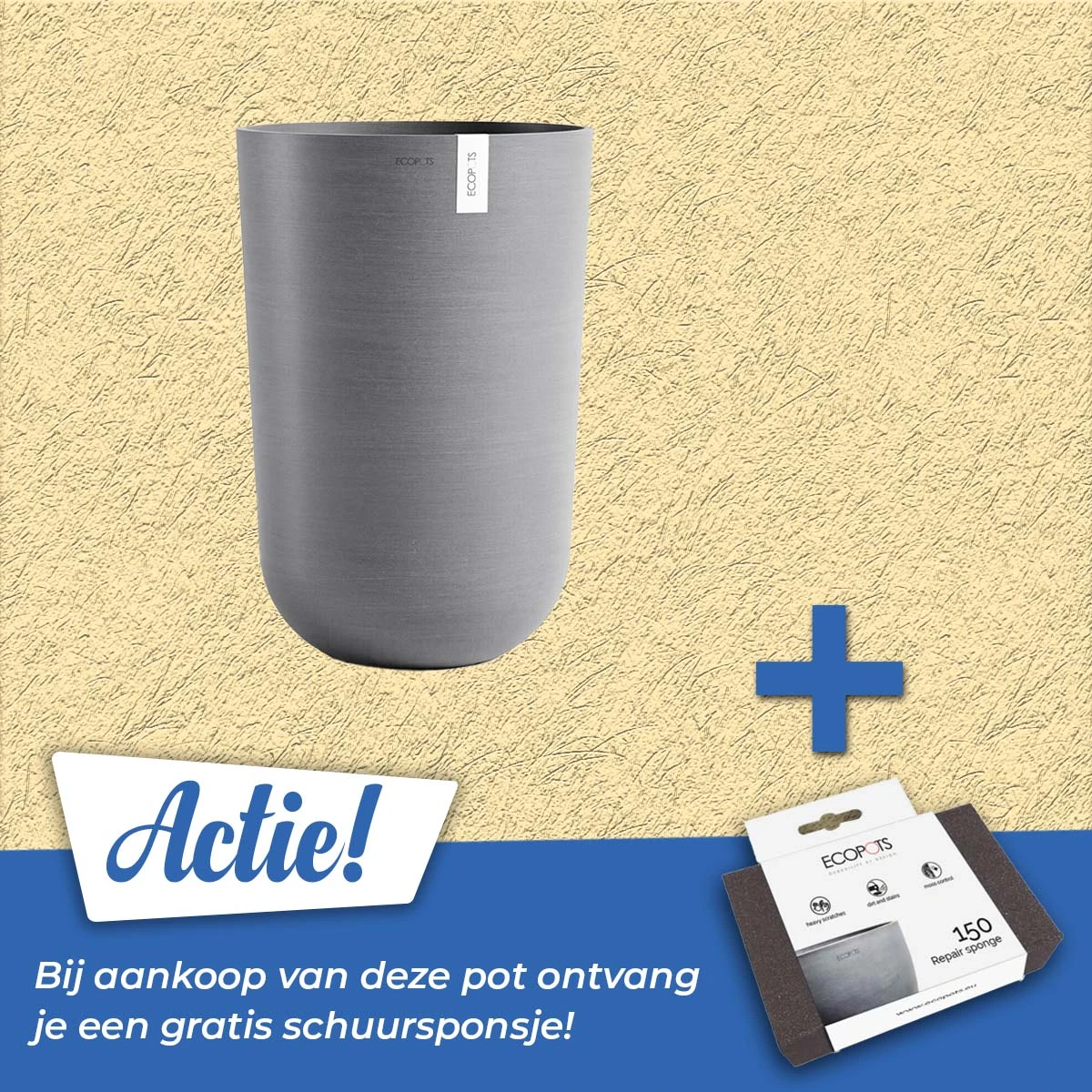 Ecopots Pot oslo high d52cm grijs
