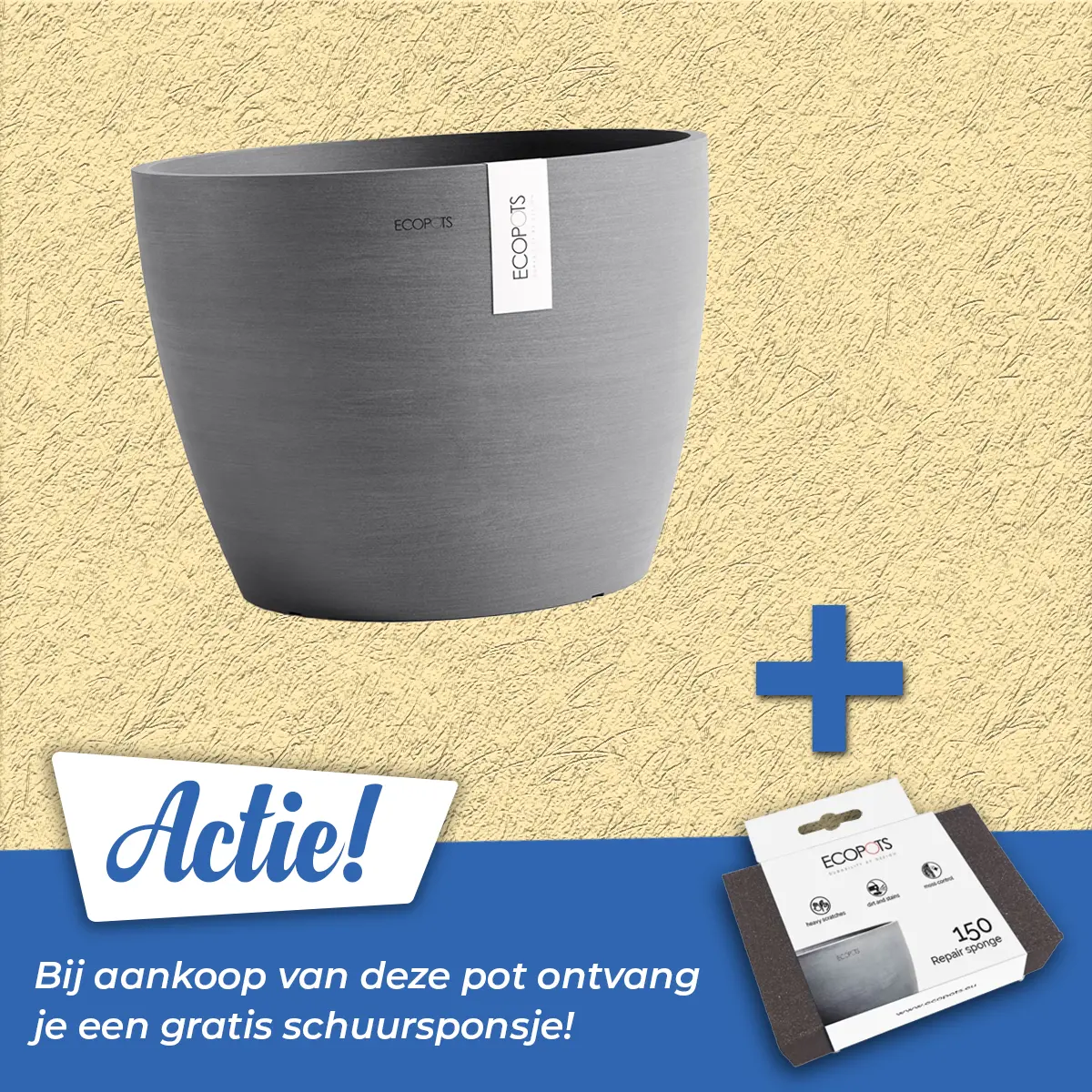 Ecopots Pot stockholm 40cm grijs