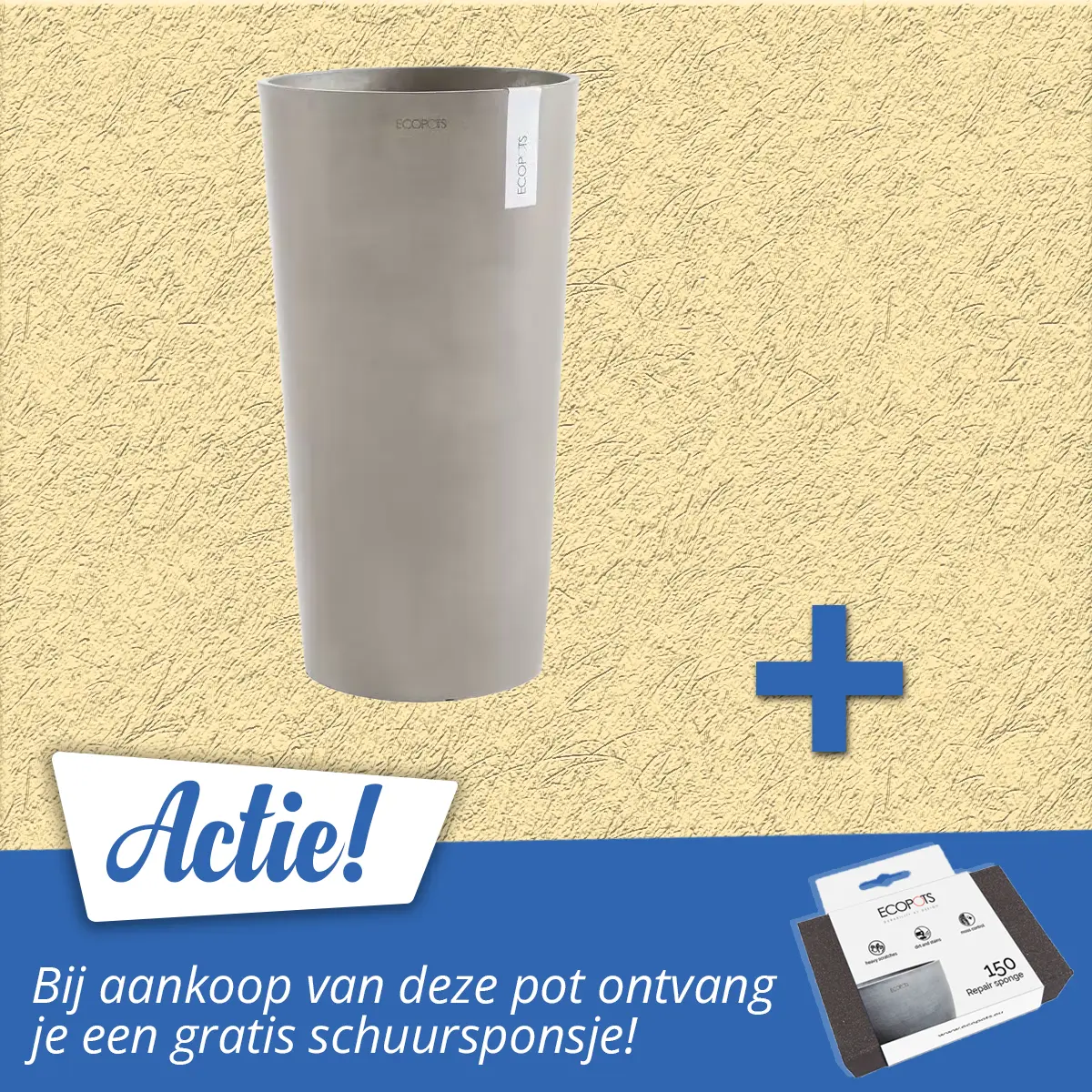 Ecopots Bloempot Hoog Amsterdam 76 cm Taupe 
