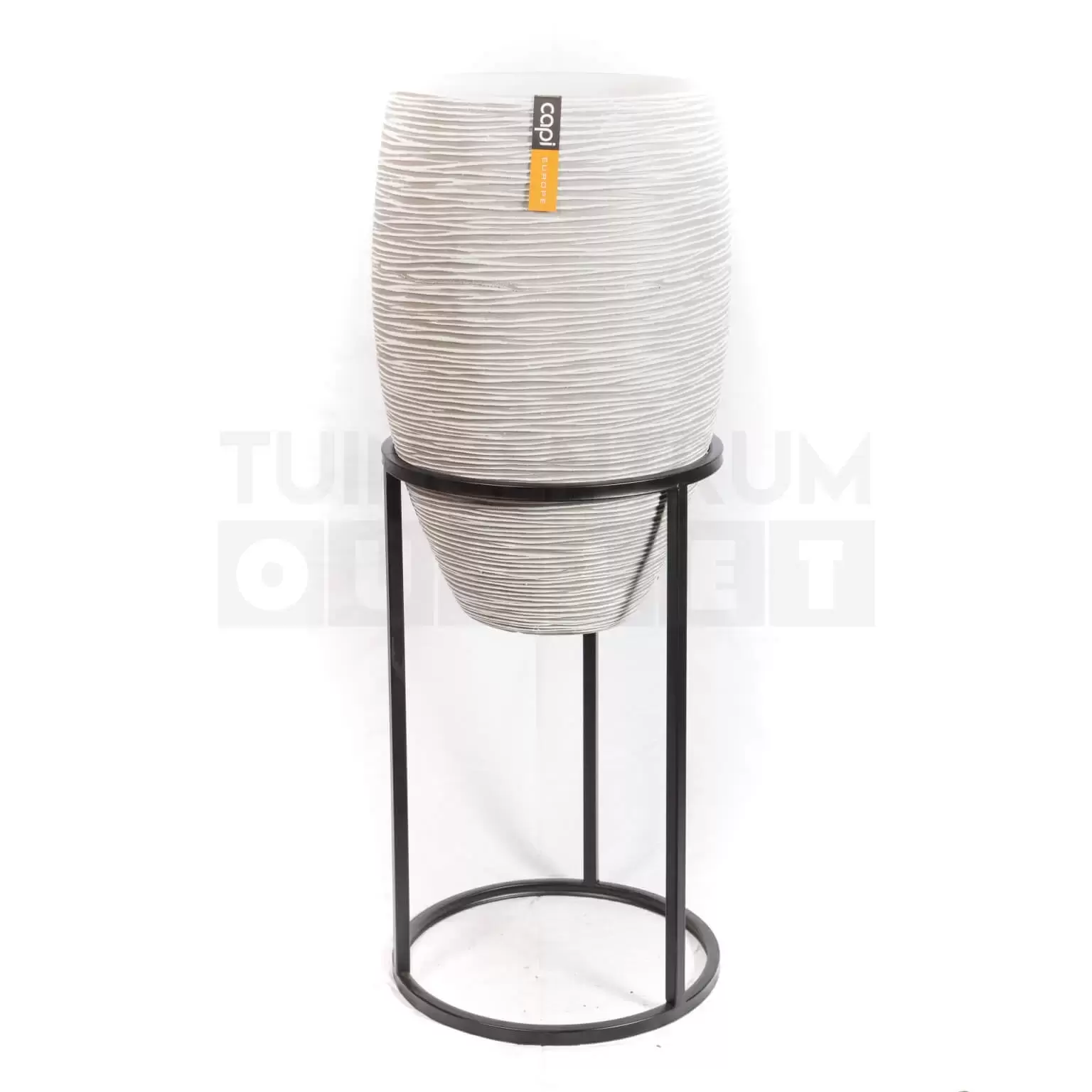 Capi Europe Vaas elegant deluxe Rib NL Ø45 H72 ivoor met standaard