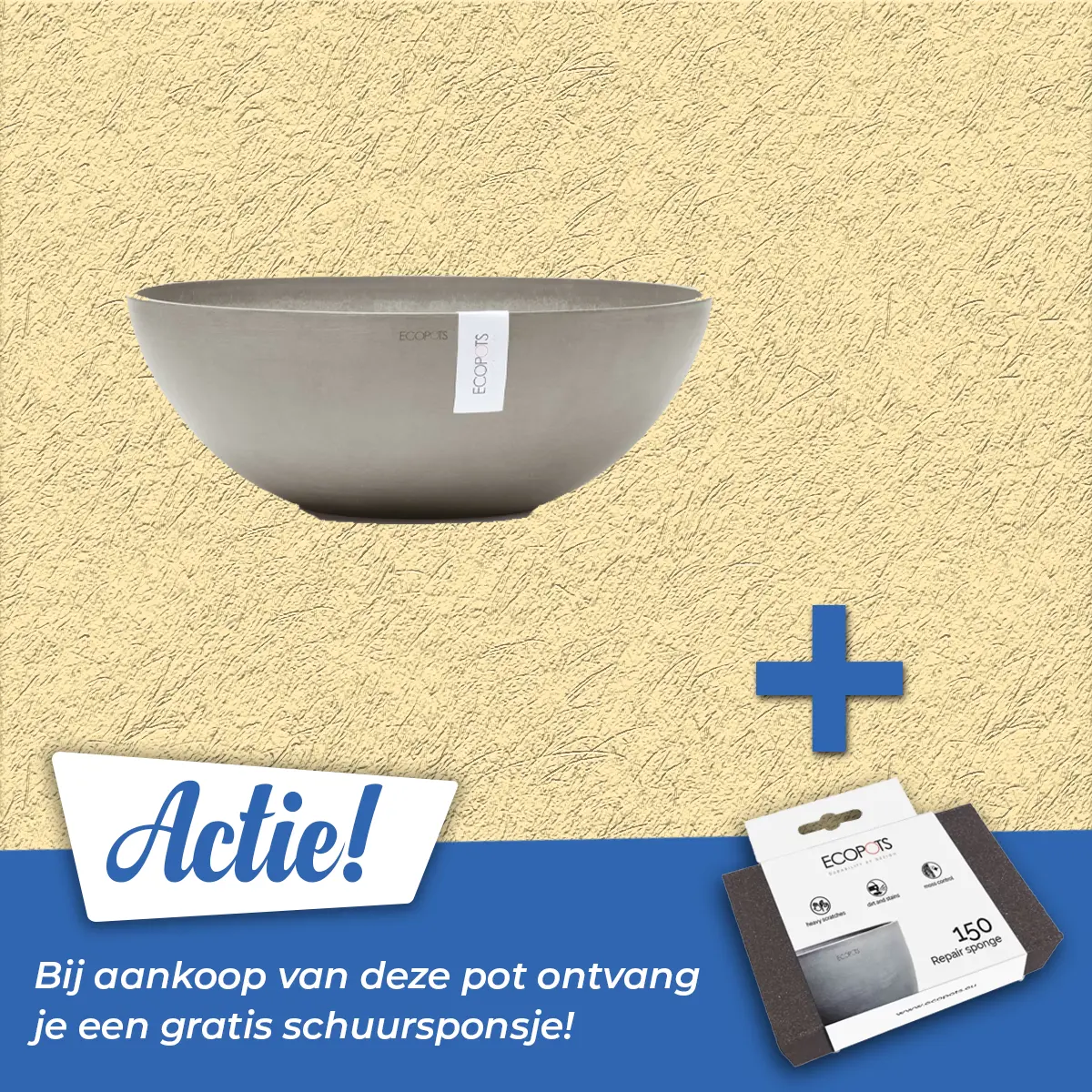 Ecopots Pot vienna taupe d50cm