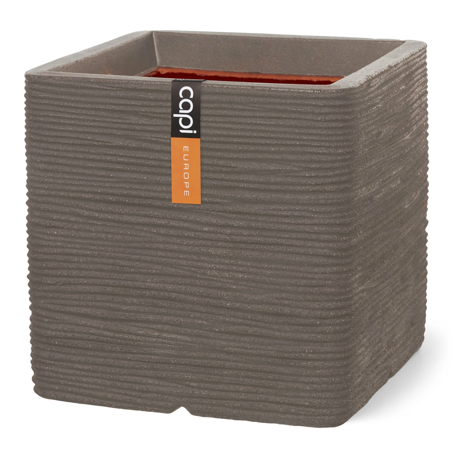 Capi Europe Pot vierkant rib nl 40x40x40 taupe