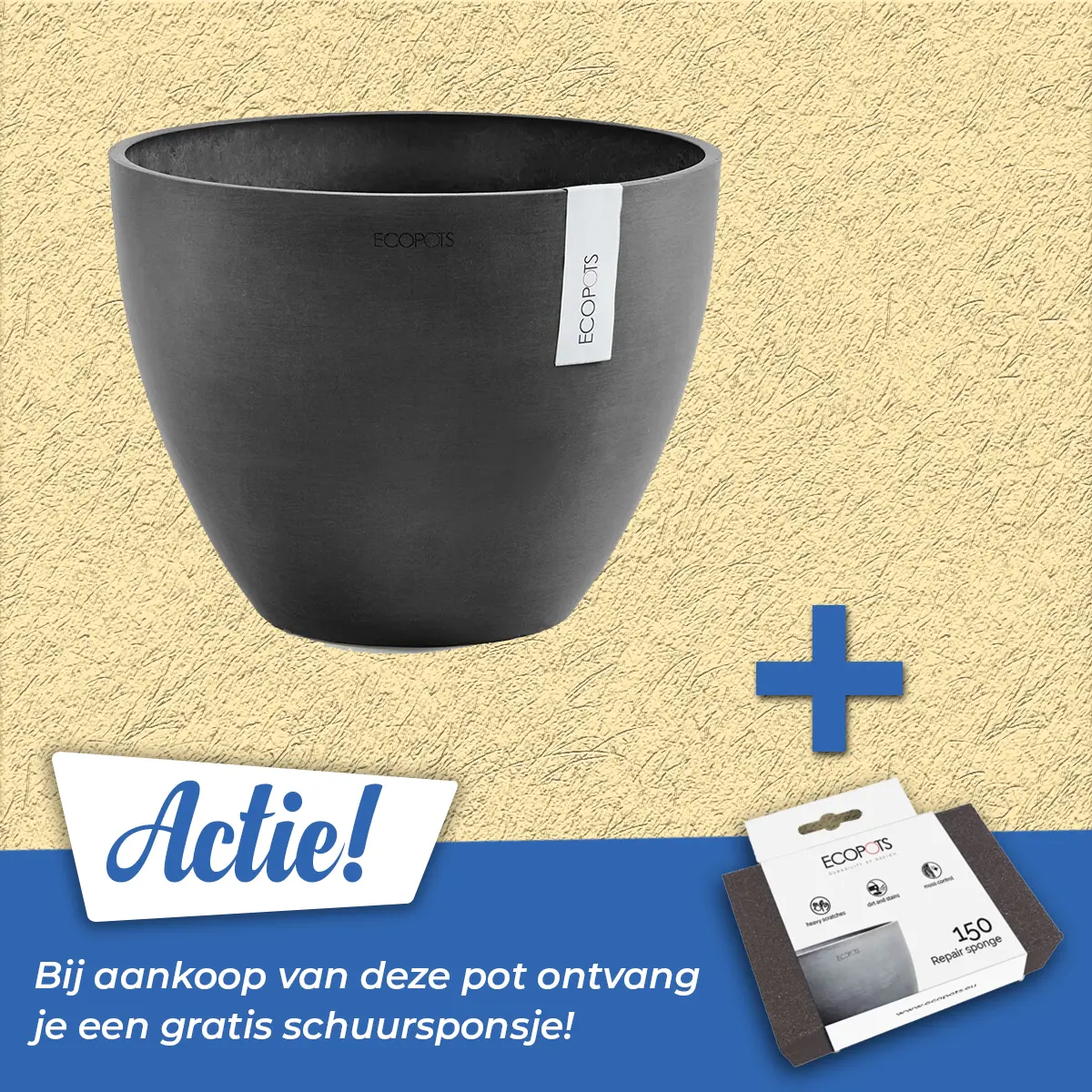 Ecopots Pot antwerpen donkergrijs d40cm