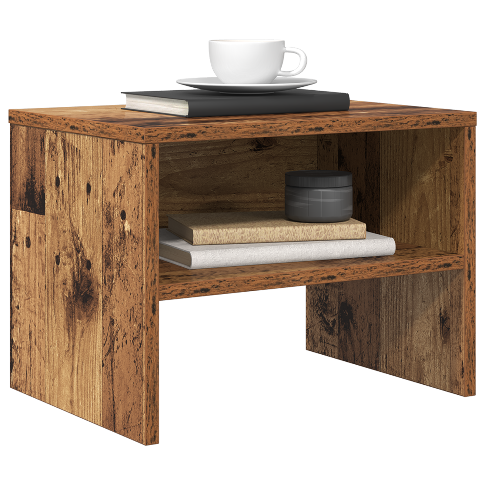 vidaXL Nachtkastje 2 pcs Oud hout 40 x 30 x 30 cm Bewerkt hout
