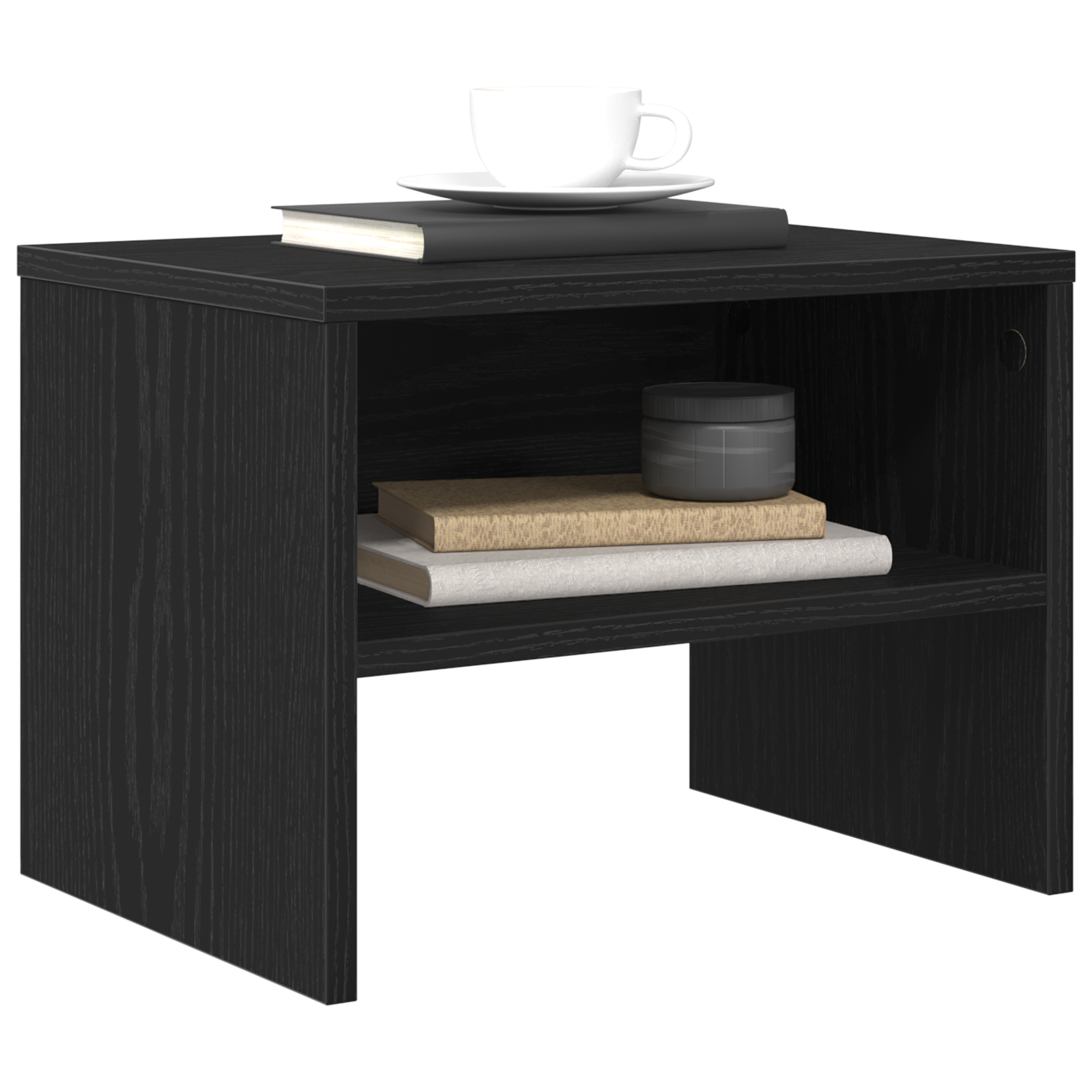 vidaXL Nachtkastje 2 pcs Zwart eiken 40 x 30 x 30 cm Bewerkt hout
