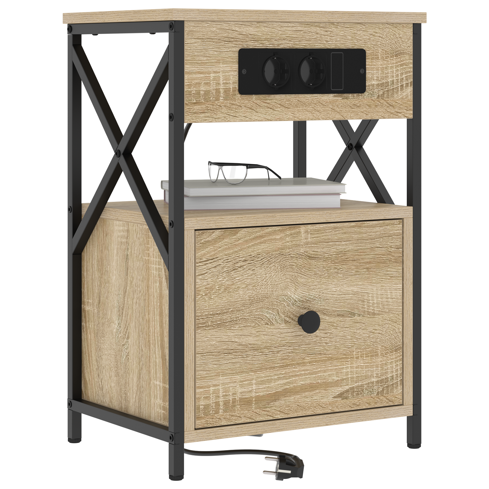 vidaXL Bedside kasten 2 pcs Sonoma eiken 40 x 31 x 60 cm Bewerkt hout