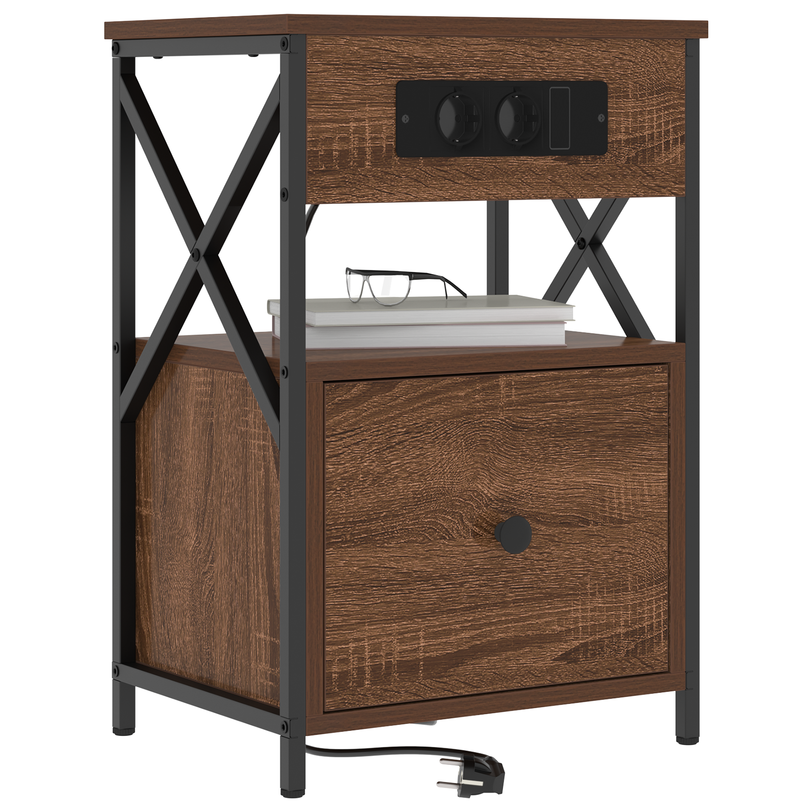 vidaXL Bedside kasten met lade 2 pcs bruin eikenkleur 40 x 31 x 60 cm